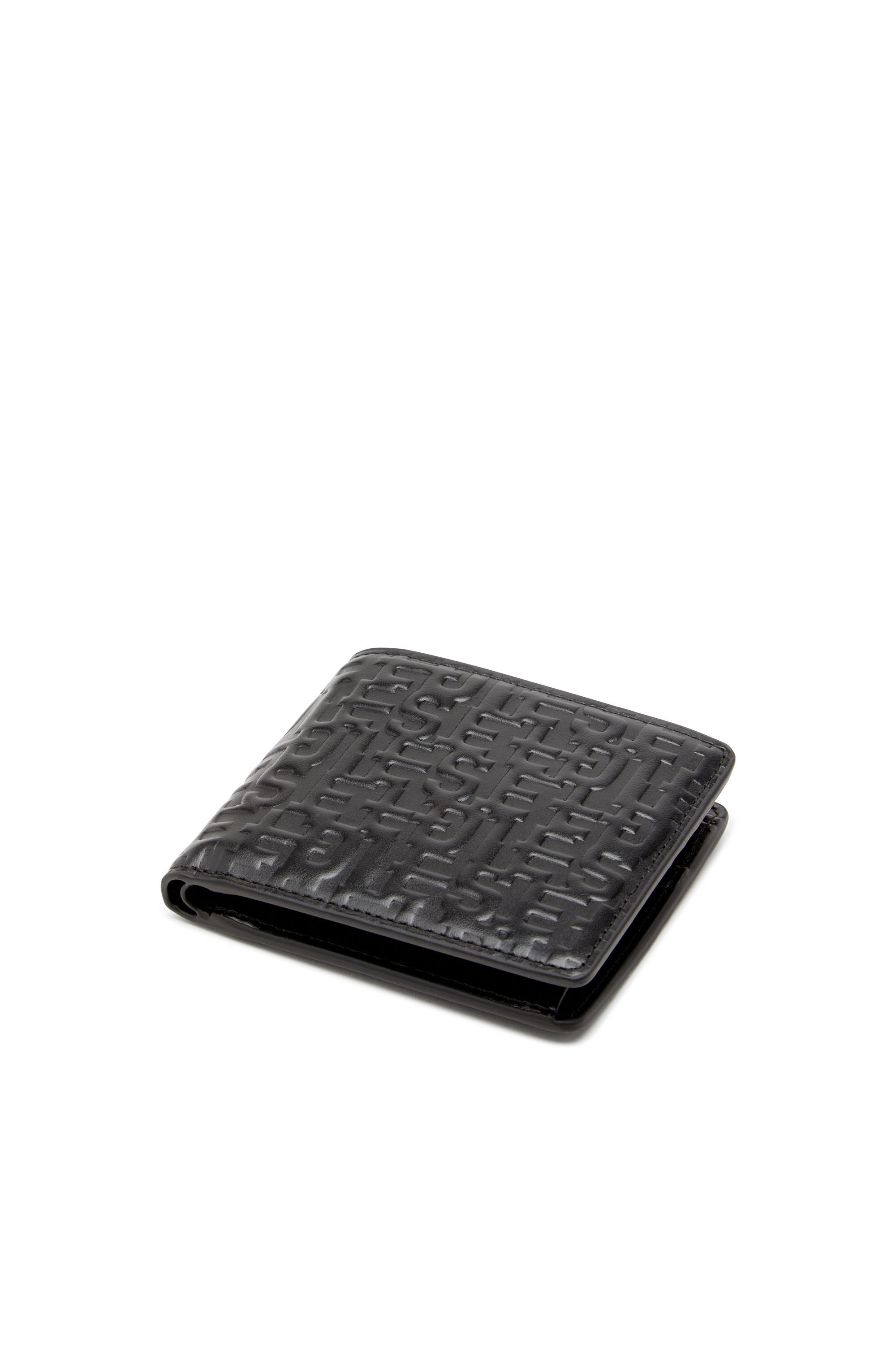 Diesel - PC MONOGRAM BI-FOLD COIN S, Homme Portefeuille à deux volets en cuir monogram in Noir - Image 4