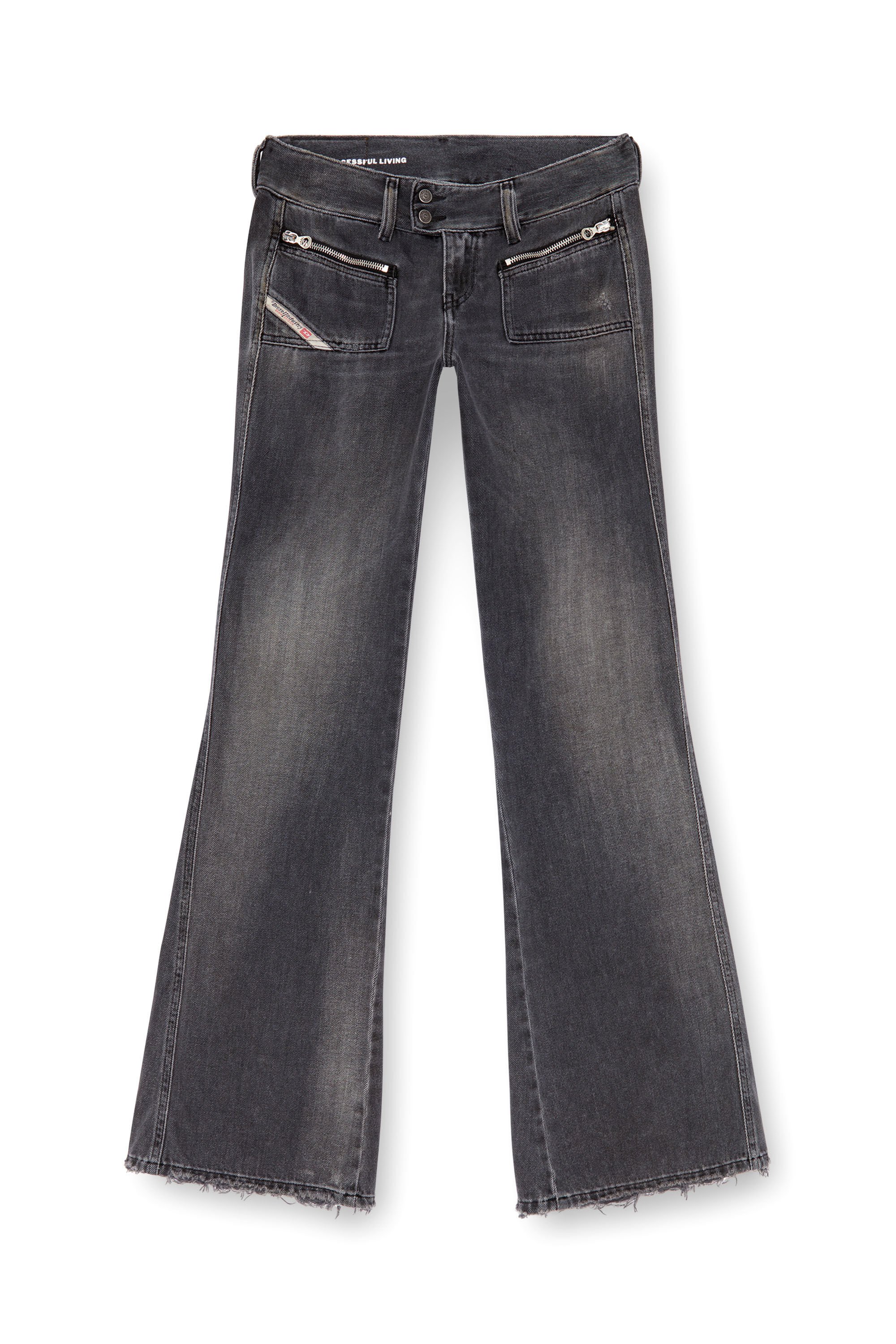 Diesel - Donna Bootcut and Flare Jeans D-Hush 09K14, Nero/Grigio scuro - Image 2