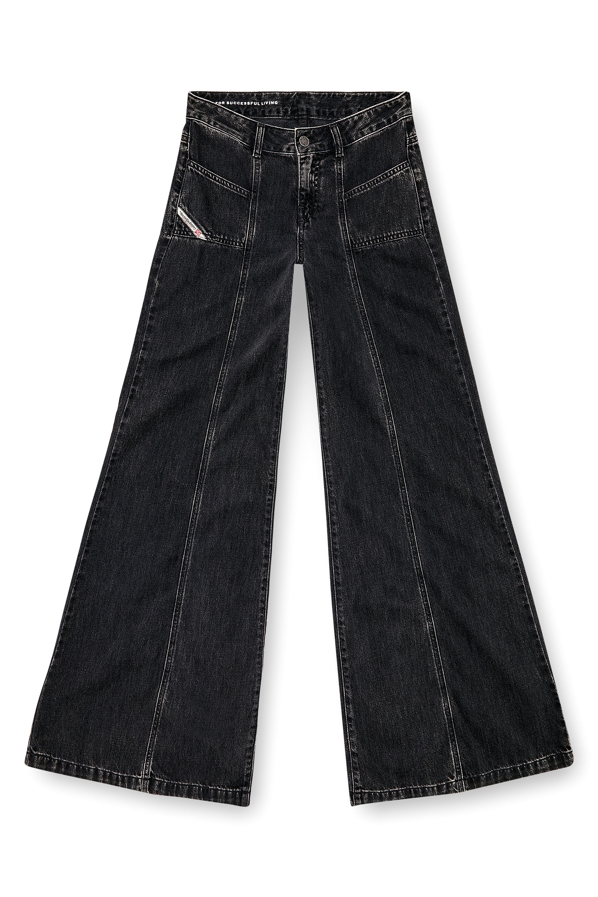 Diesel - Donna Bootcut and Flare Jeans D-Akii 068HN, Nero/Grigio scuro - Image 2