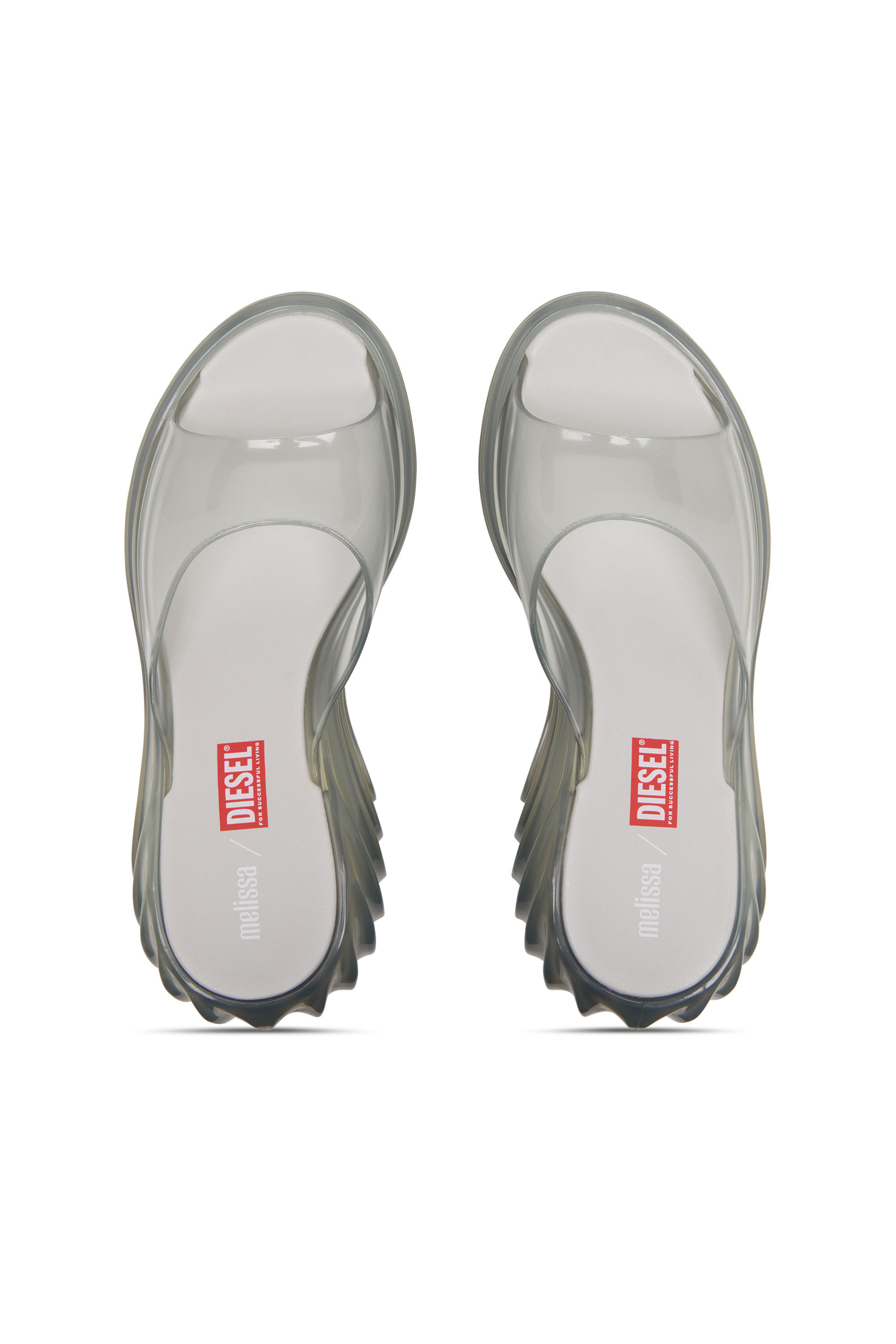 Diesel - MELISSA QUANTUM PLATFORM, Damen Plateau-Pantolette aus Melflex® in Hellgrau - 4