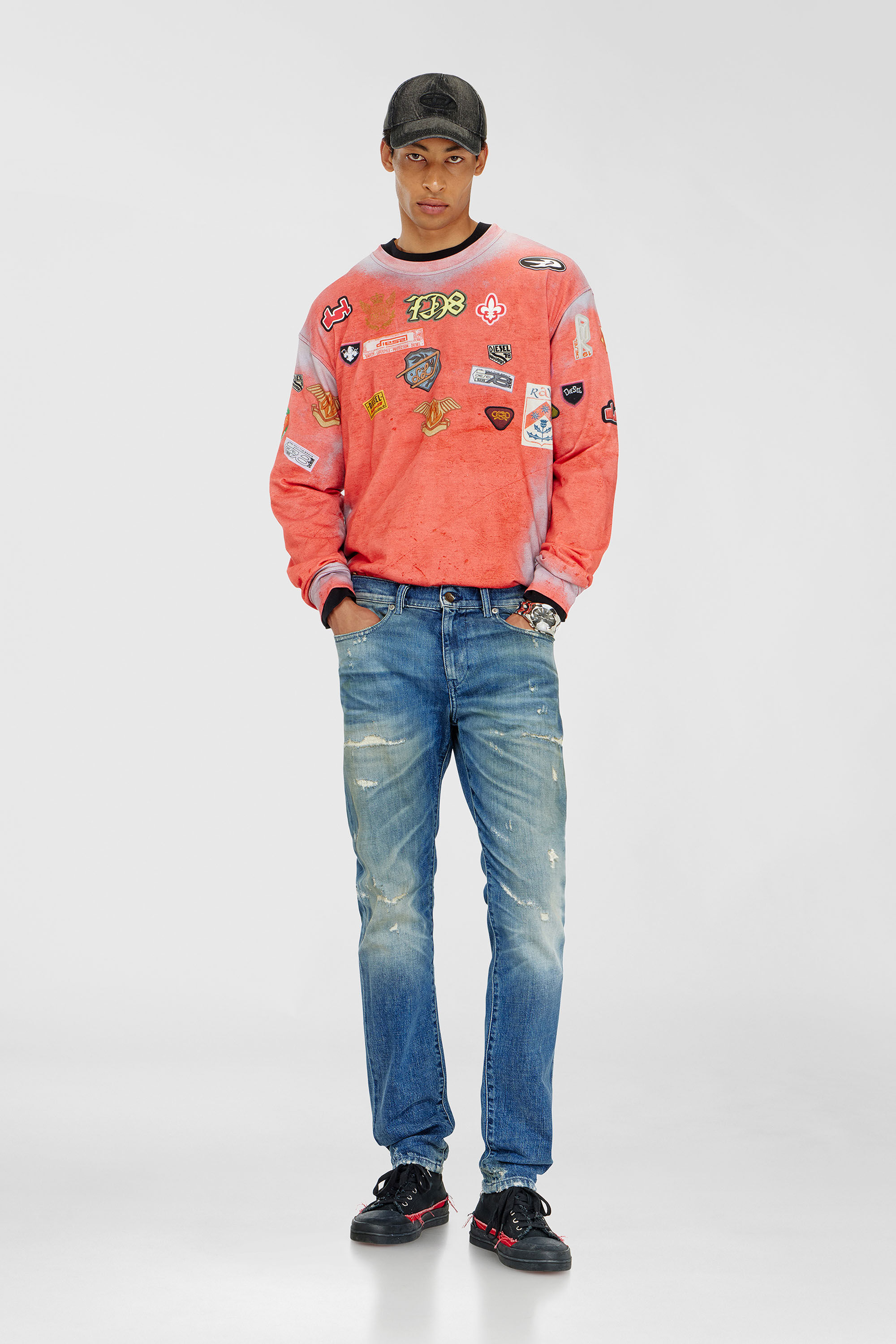 Diesel - Slim Jeans 2019 D-Strukt 007EN Uomo, Blu medio - Image 2