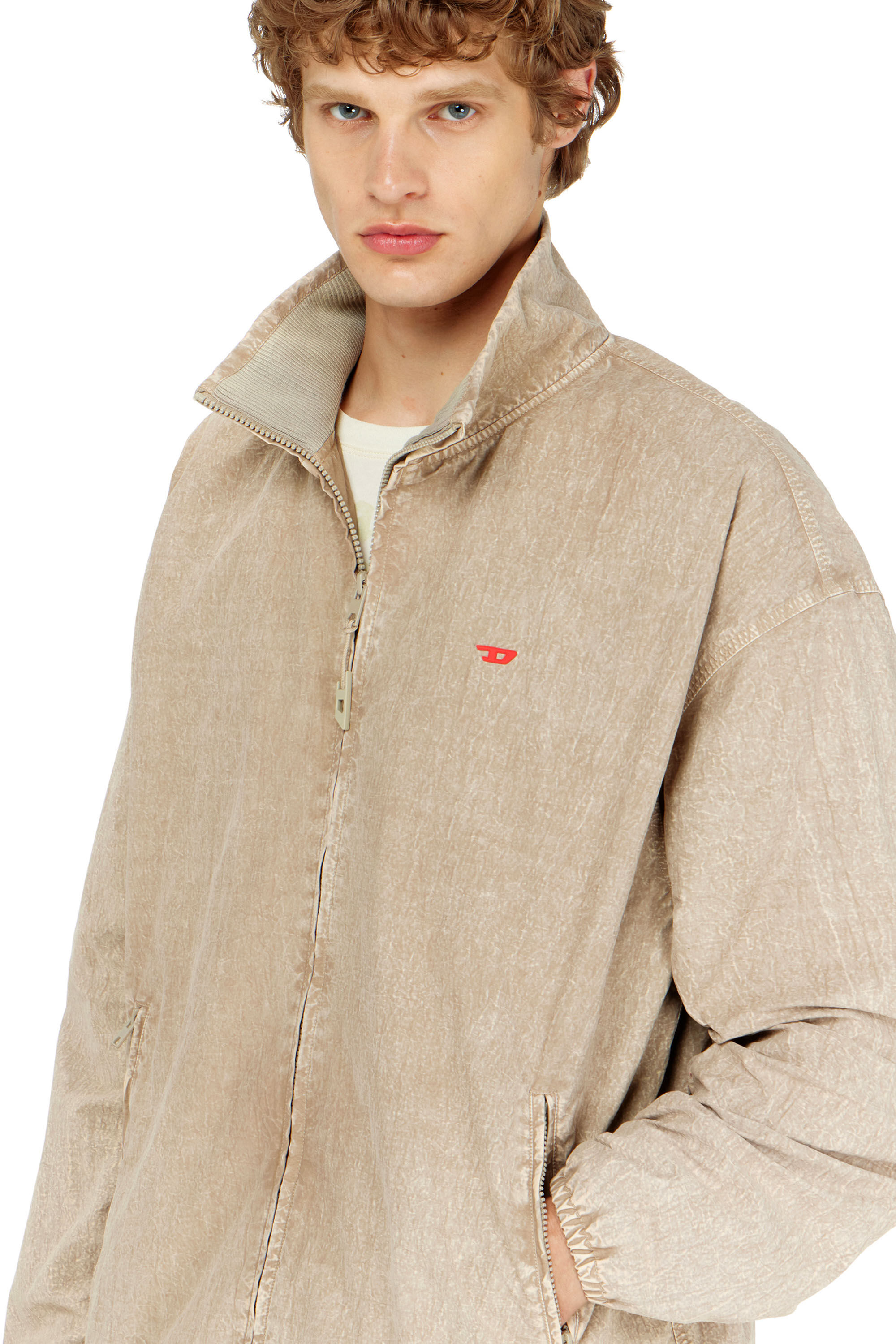 Diesel - J-CORSE-PLBH, Herren Jacke aus taslan mit spezieller Beschichtung in Beige - 5