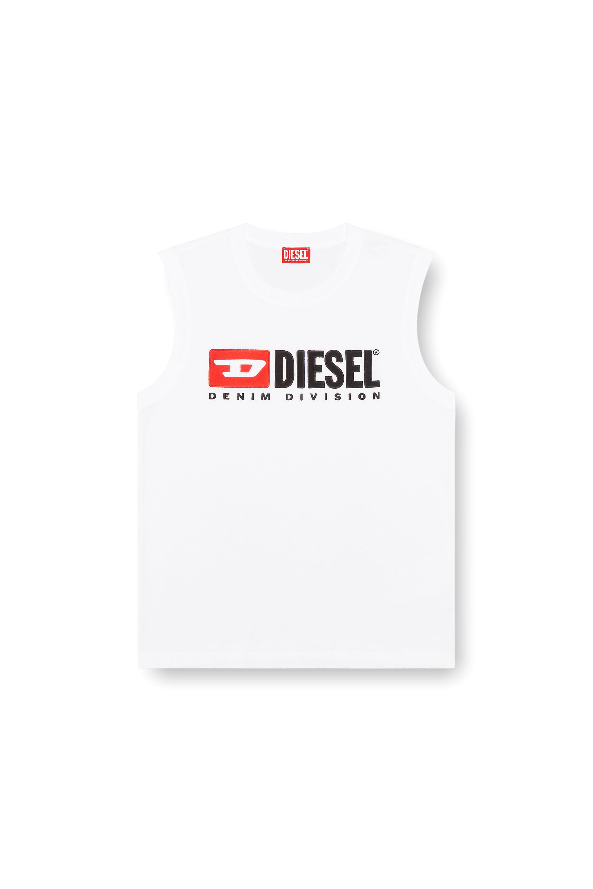 Diesel - T-ISCO-DIV, Uomo Canotta con stampa logo sul petto in Bianco - Image 2