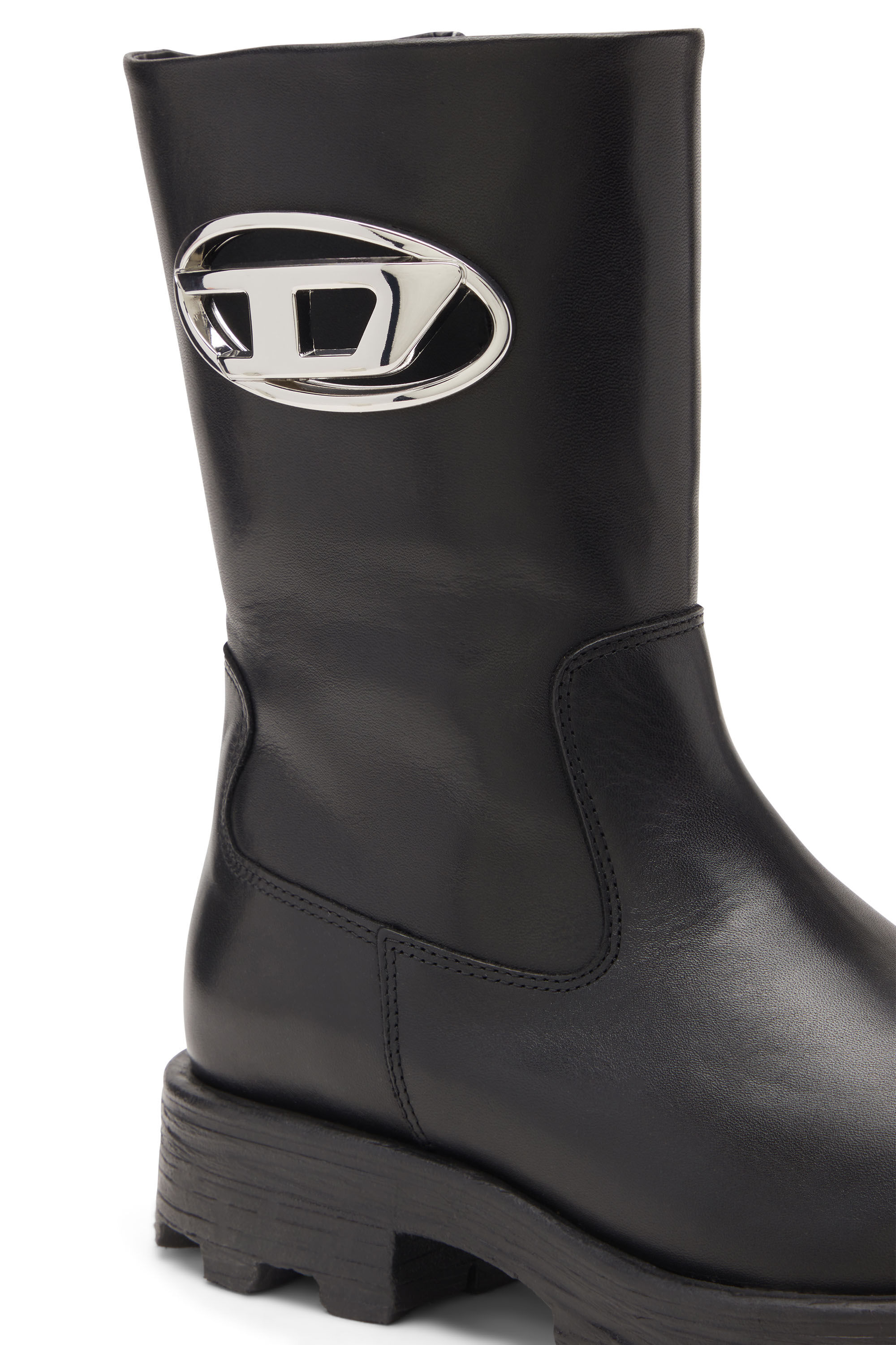 Diesel - D-HAMMER BKR D W, D-Hammer-Bottes de motard en cuir brillant Femme in ToBeDefined - 6