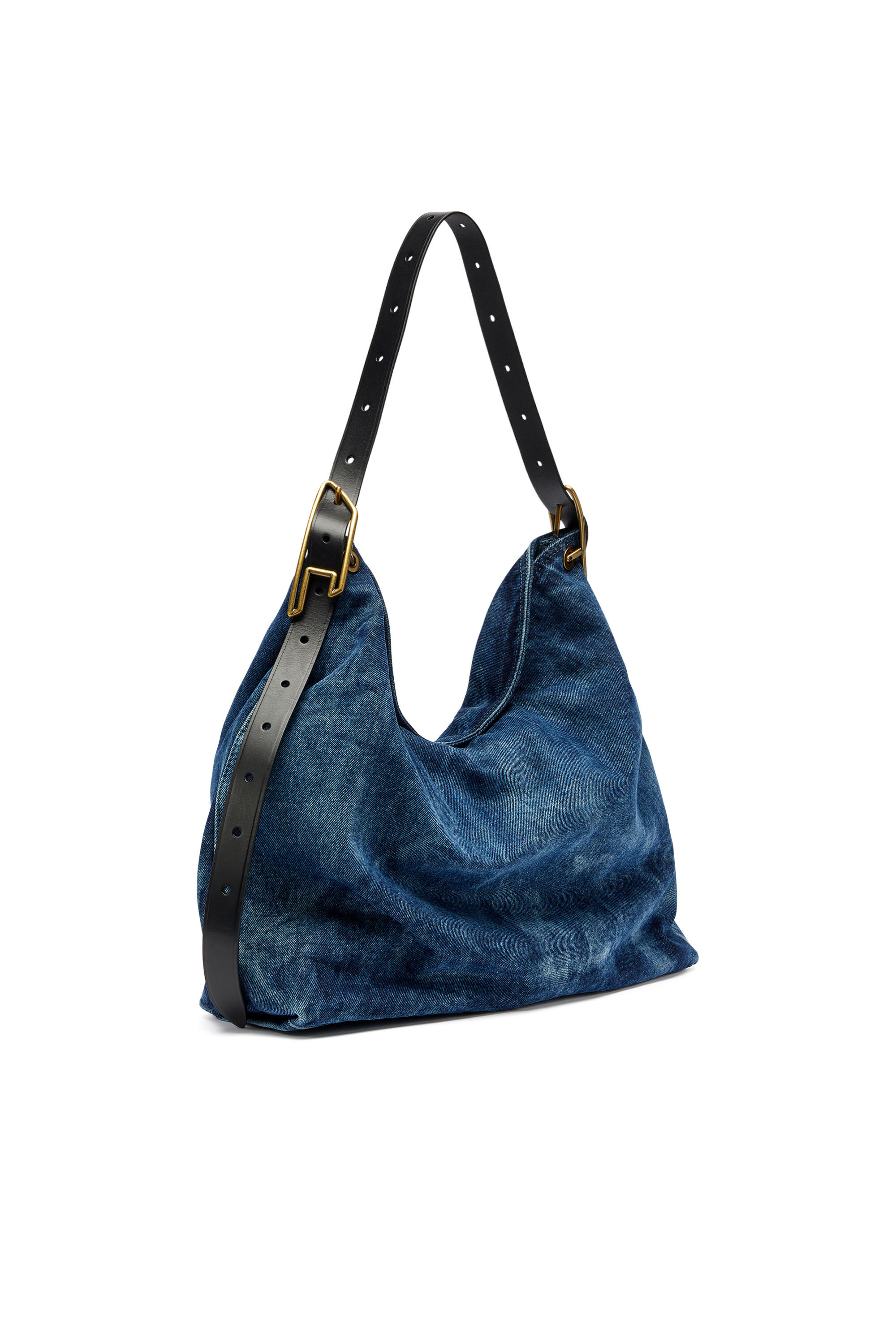 Diesel - D-LINE HOBO, D-Line-Borsa hobo in denim Donna in Blu - 7