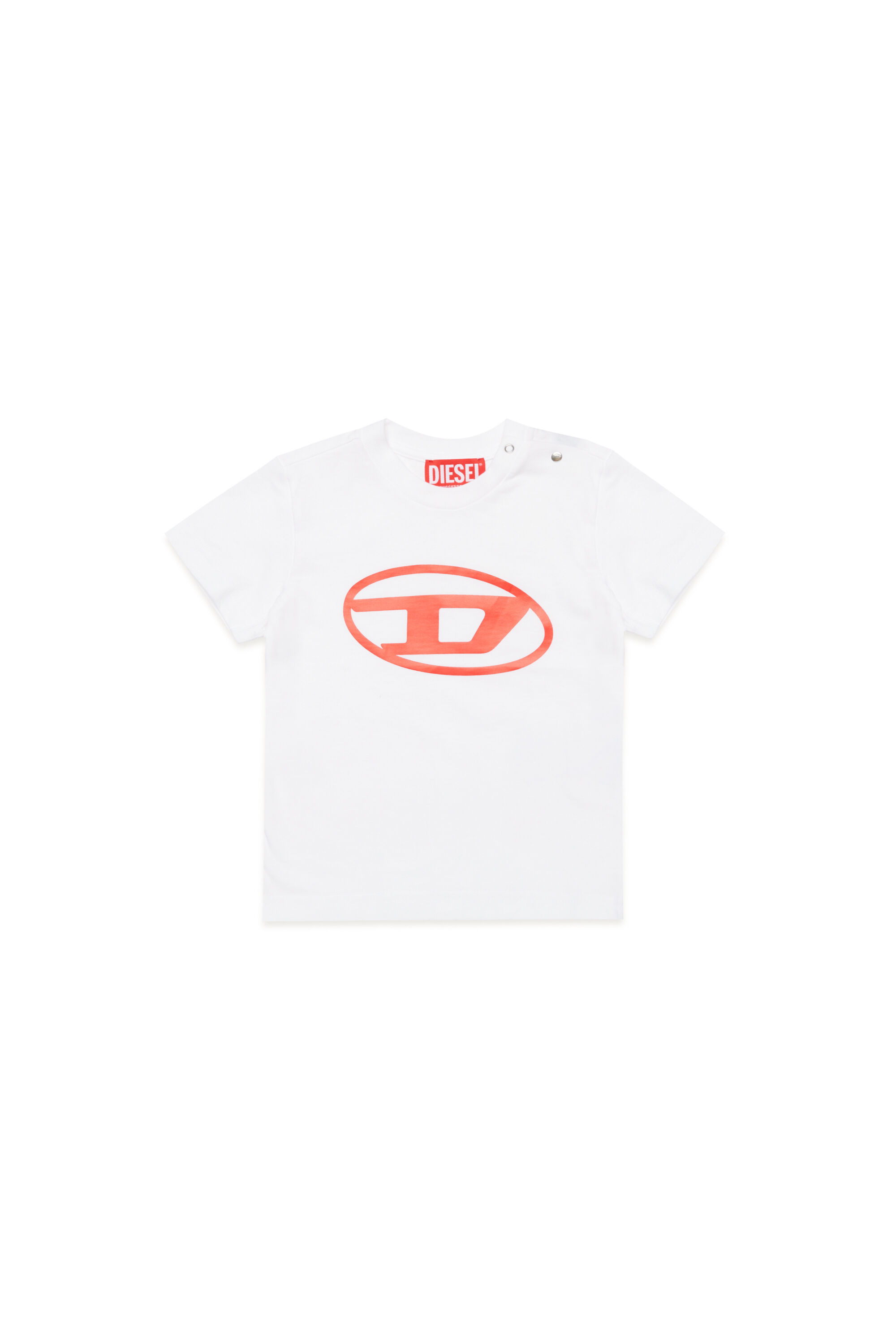 Diesel - TCERB, Unisex T-shirt con logo Oval D in Bianco - Image 1