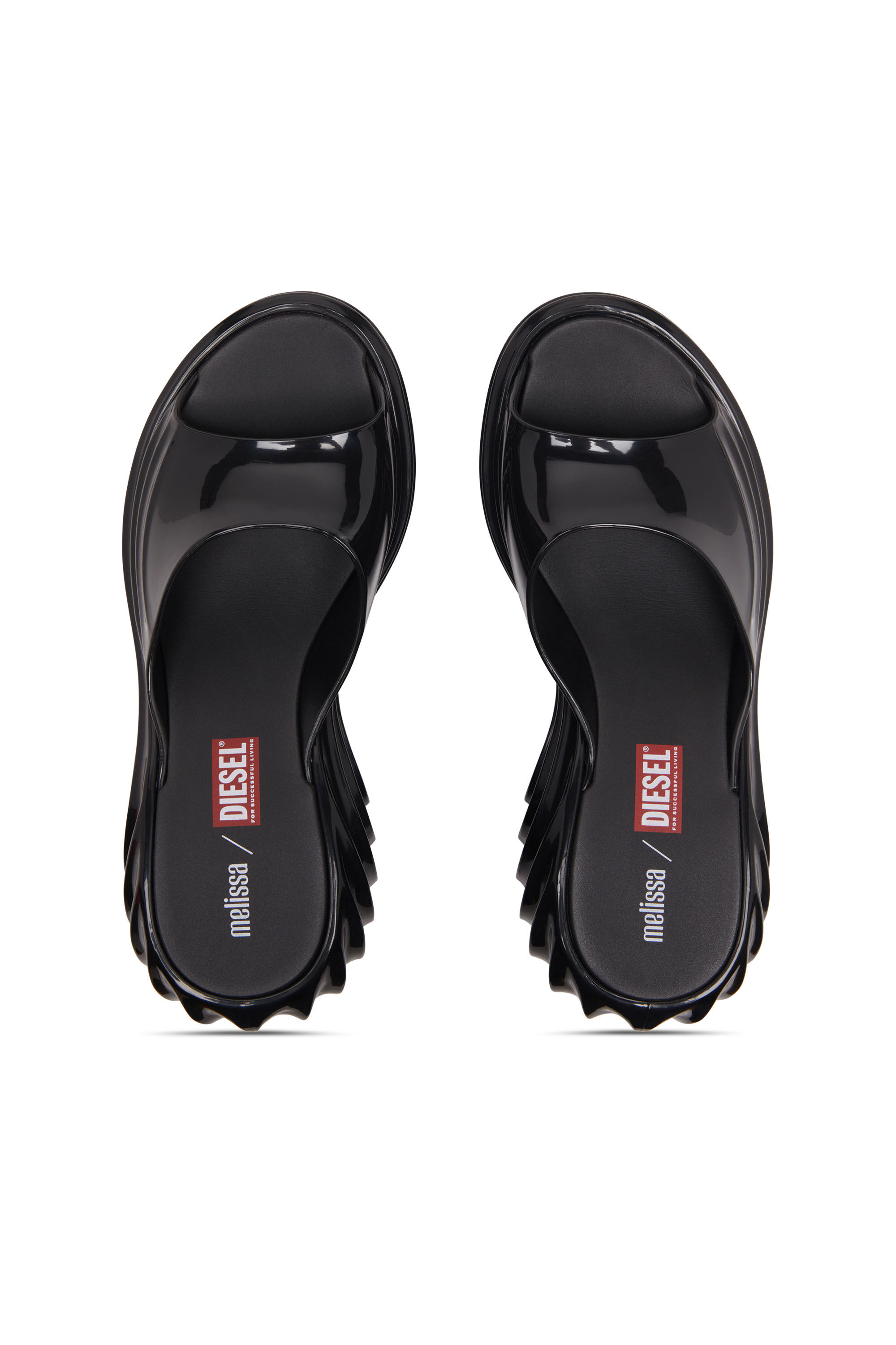 Women's Platform mule in Melflex® | Black | Diesel