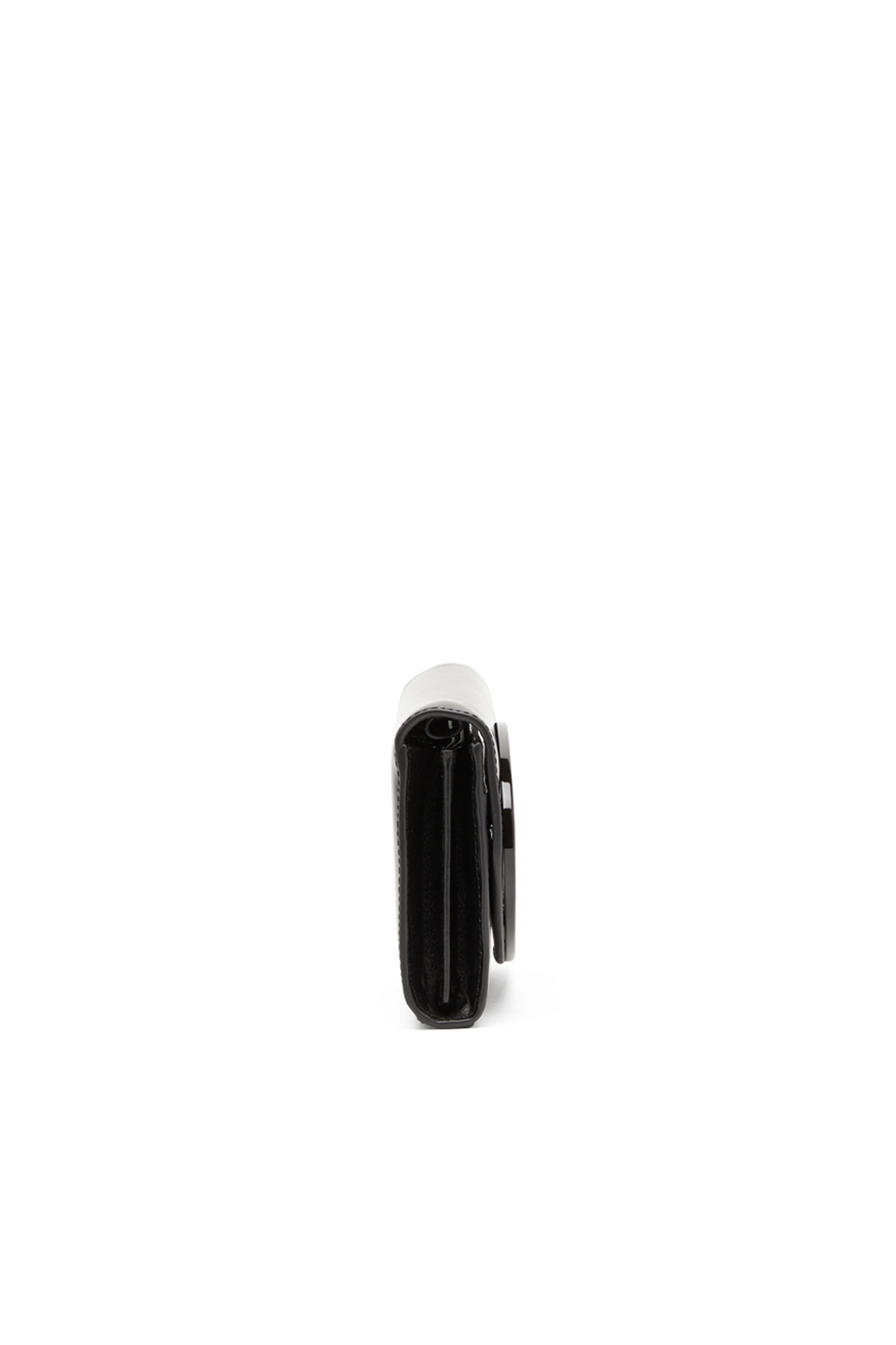 Diesel - 1DR WALLET STRAP, Femme Sac portefeuille en cuir effet miroir in Noir - Image 3