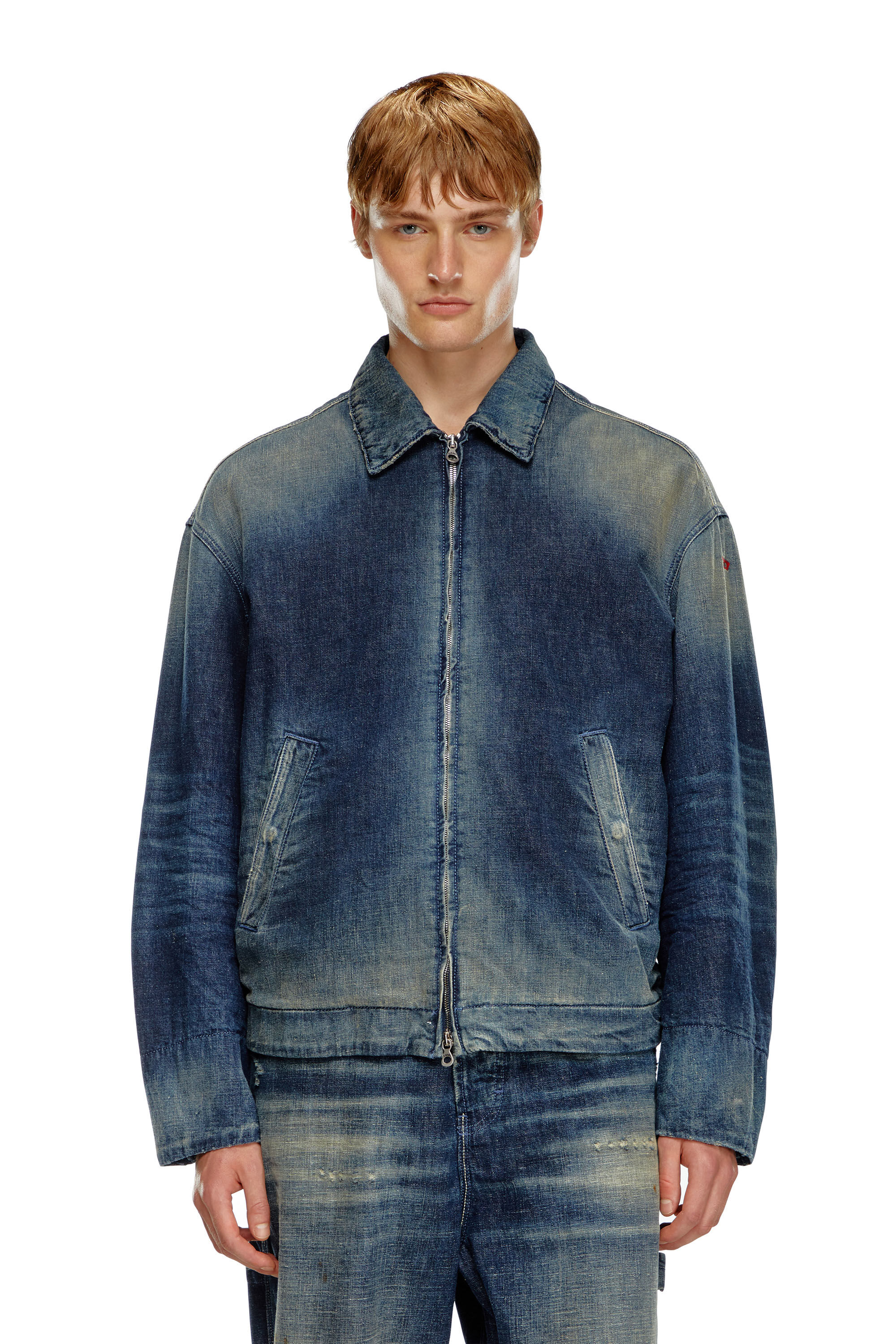 Diesel - D-STACK, Herren Gefütterte Jacke aus Denim im Utility-Stil in Dunkelblau - 3