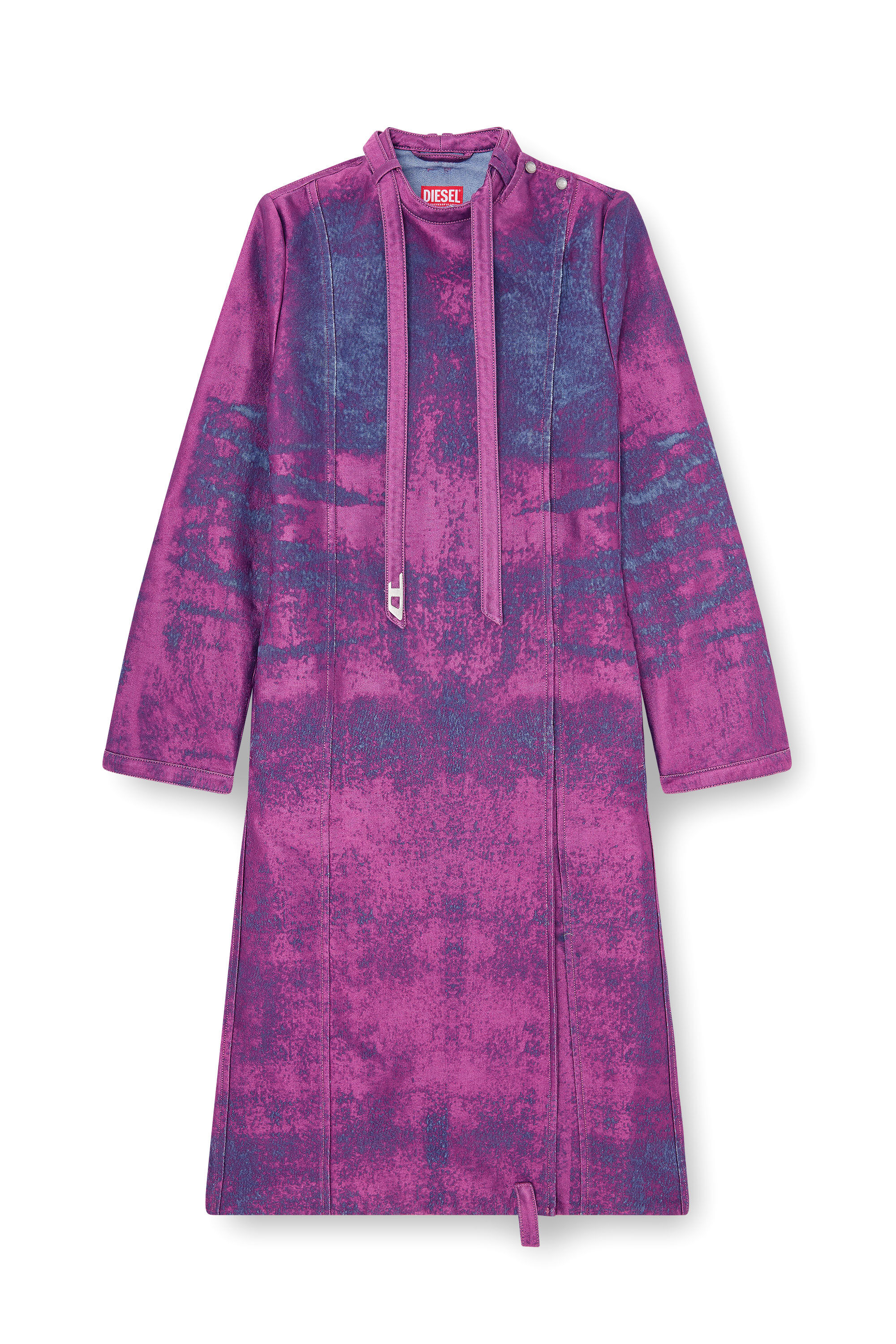 Diesel - DE-DELGAR-FSI, Cappotto in satin denim colorato Donna in Viola - 2