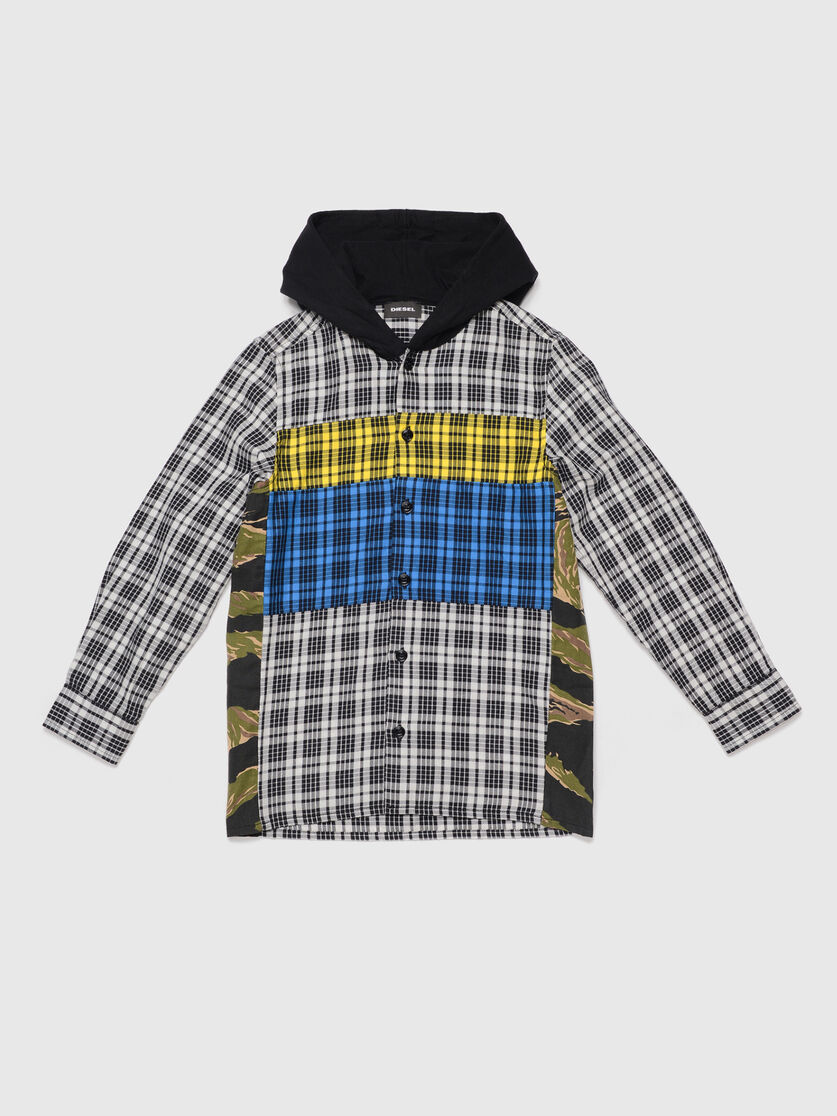 Carsen Over Bambino Camicia A Quadri Con Cappuccio Diesel