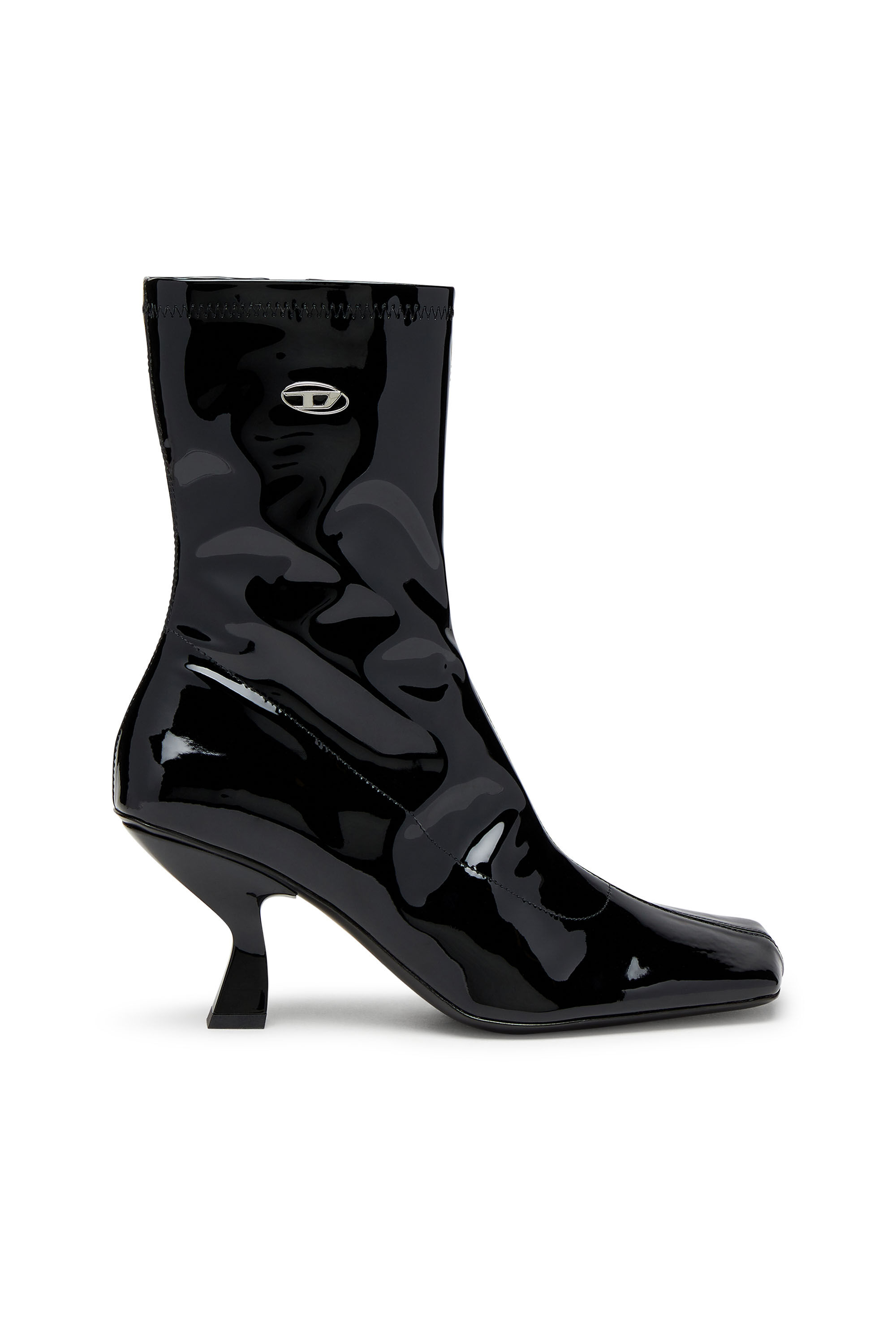 Diesel - D-AMBER MD BT, Damen D-Amber-Stiefeletten aus Stretch-PU-Lackleder in Schwarz - 1