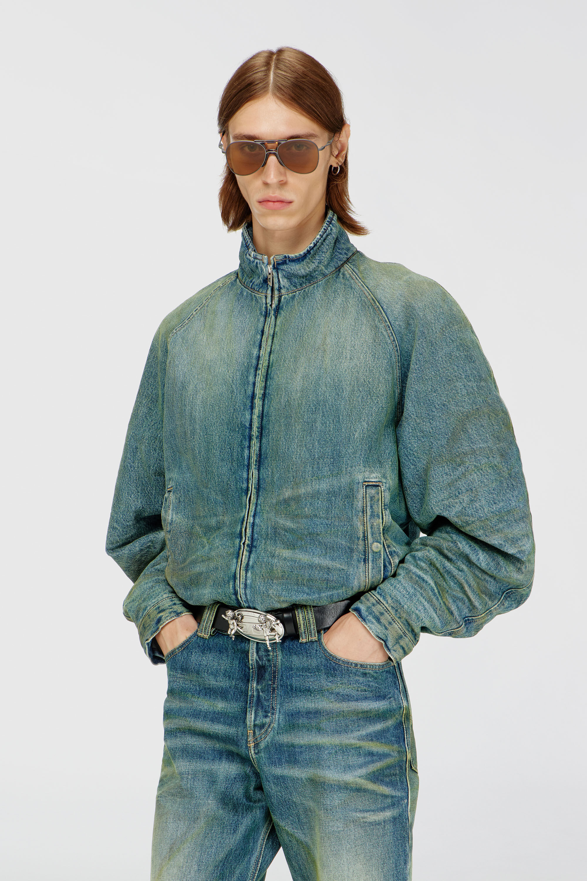 Diesel - D-BARUS-FSJ2, Herren Steppjacke aus Denim mit Knitter- und Used-Effekt in null - 3