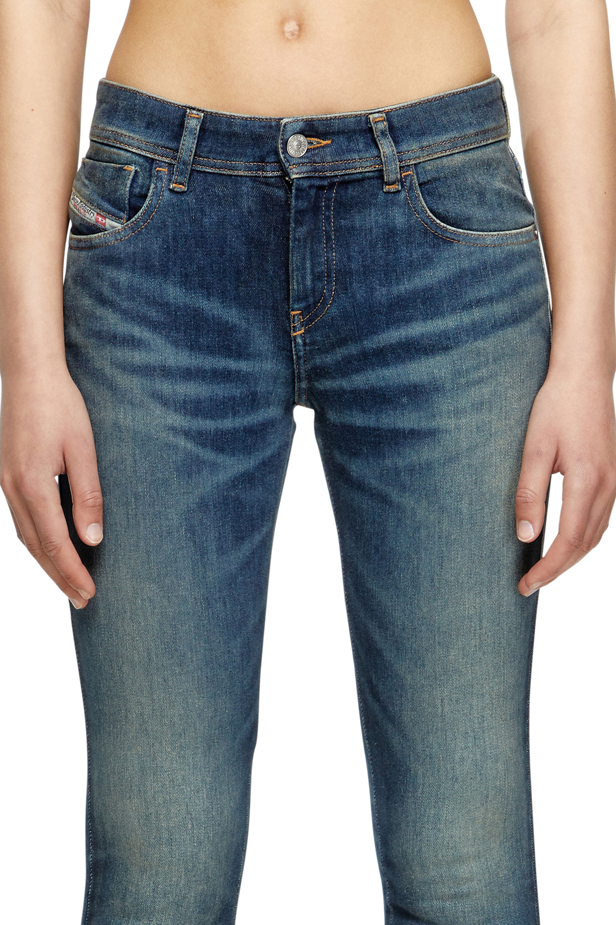 Diesel - Skinny Jeans 2017 Slandy 09L95 Donna, Blu medio - Image 5