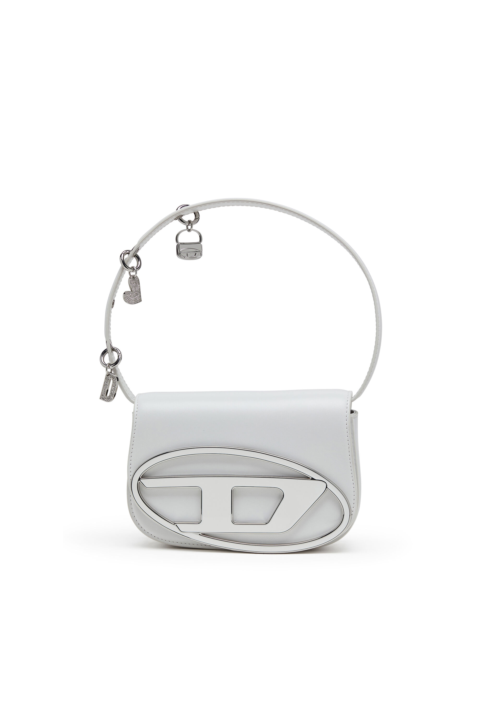 Diesel - 1DR, 1DR - Sac iconique &agrave; bandouli&egrave;re en cuir avec breloques poign&eacute;e Femme in Blanc - 1