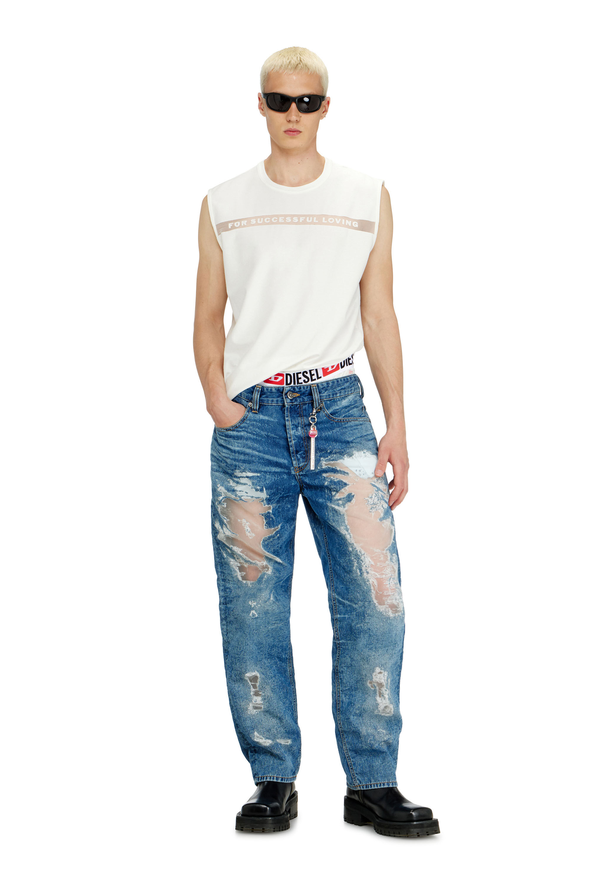 Diesel - PR-T-NORM-BISC-MATI-R, Unisex Tanktop mit For Successful Loving Logo in Wei&szlig; - 1