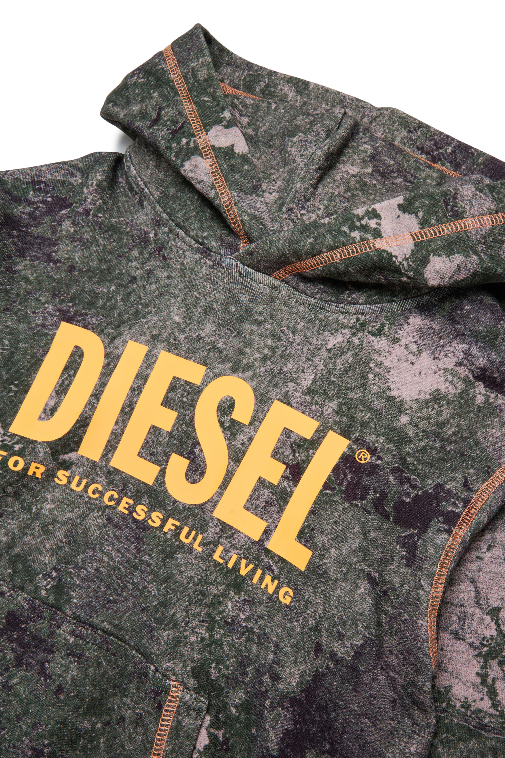 Diesel - SMIM OVER, Sweat &agrave; imprim&eacute; marbr&eacute; int&eacute;gral Homme in Polychrome - 3