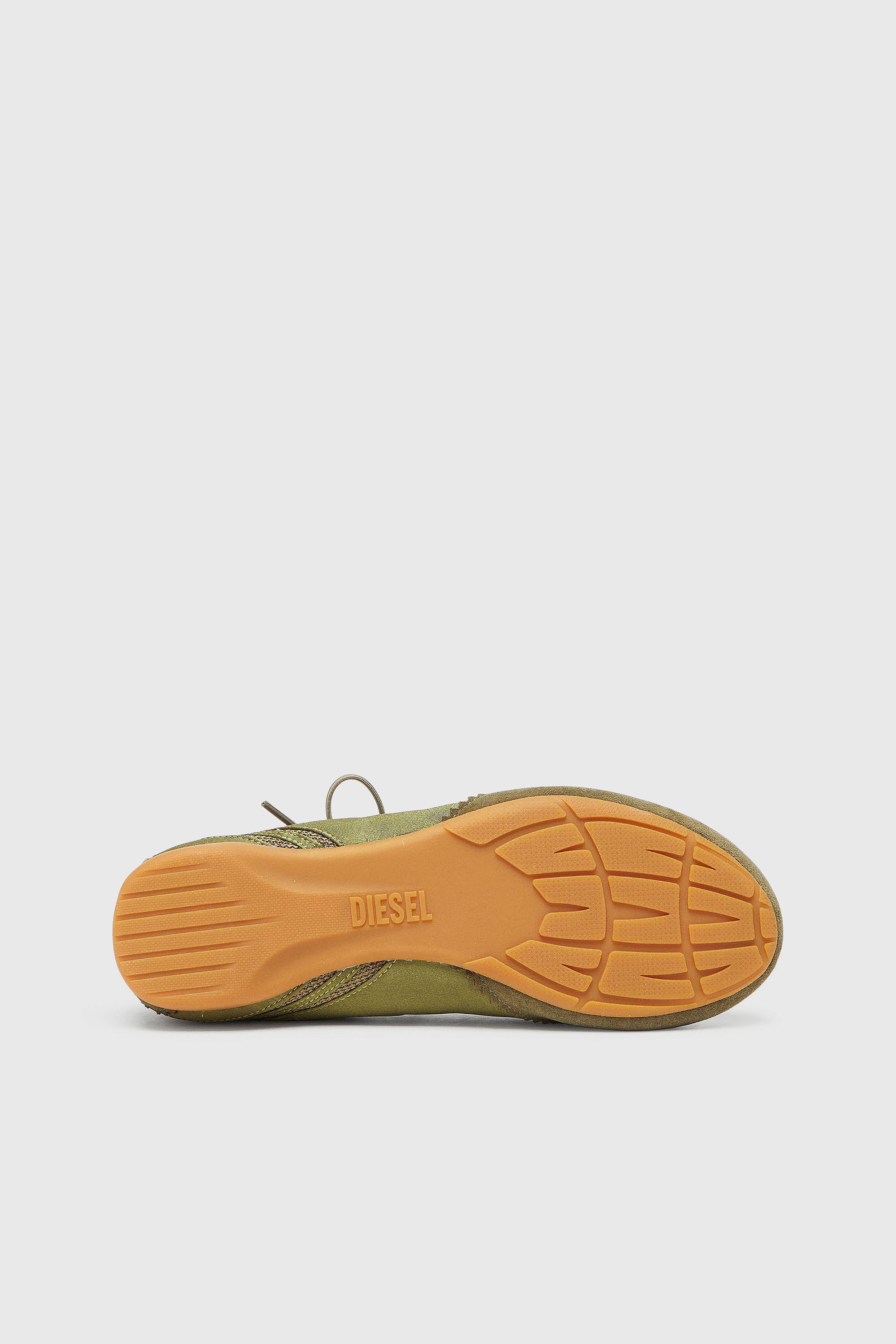 Diesel - D-MILE BALLERINA LACE UP II W, D-Mile - Ballerines &agrave; lacets en cuir et mesh Femme in Vert - 5