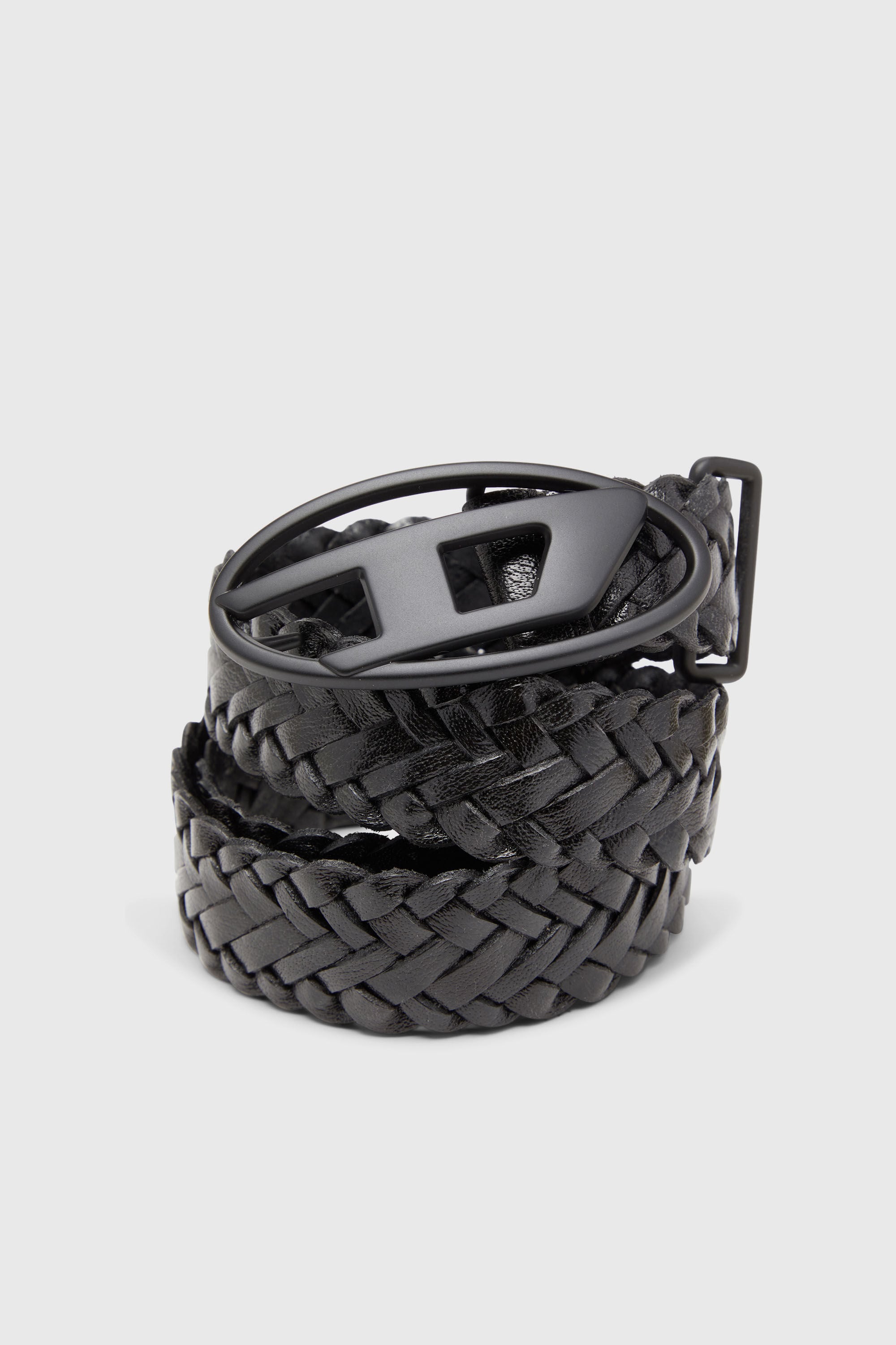 Diesel - B-1DR BRAIDERED, Unisex 4 cm geflochtener Lederg&uuml;rtel in Schwarz - 3