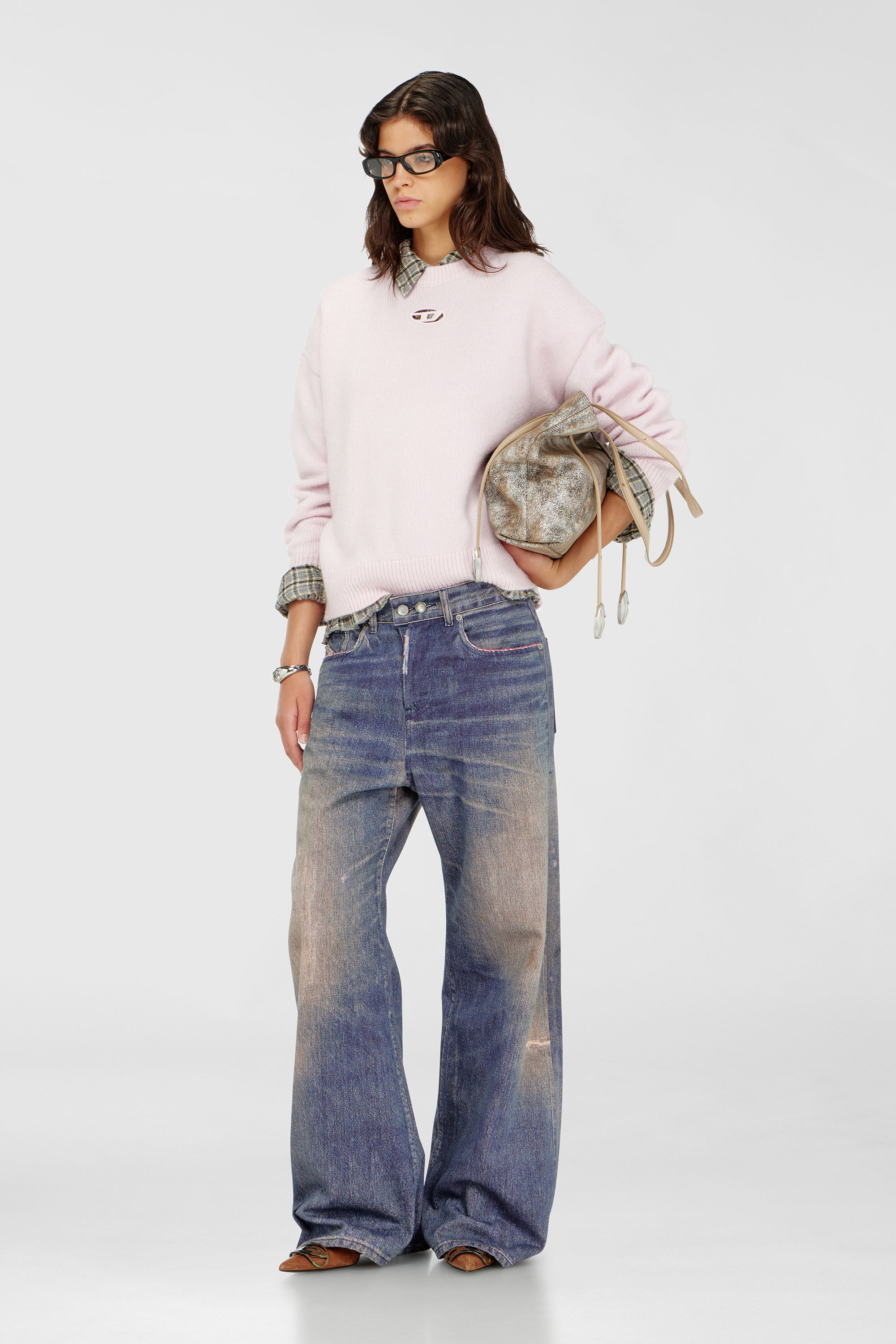 Diesel - M-AREETA, Pull en laine et m&eacute;lange d'alpaga Femme in Rose - 1
