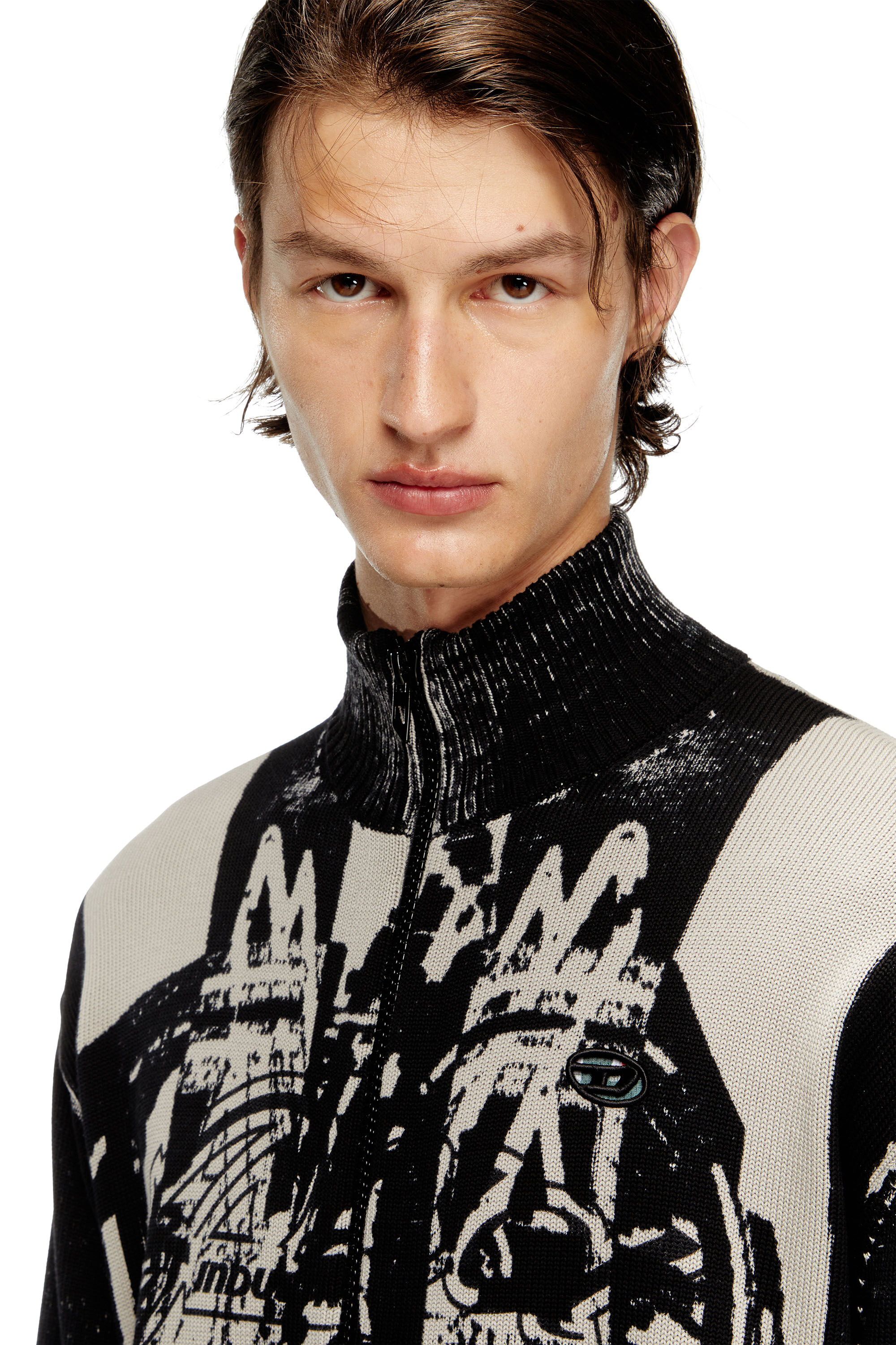 Diesel - K-OLIBA-JKT, Cardican con zip a strisce con stampa interna Uomo in ToBeDefined - 5