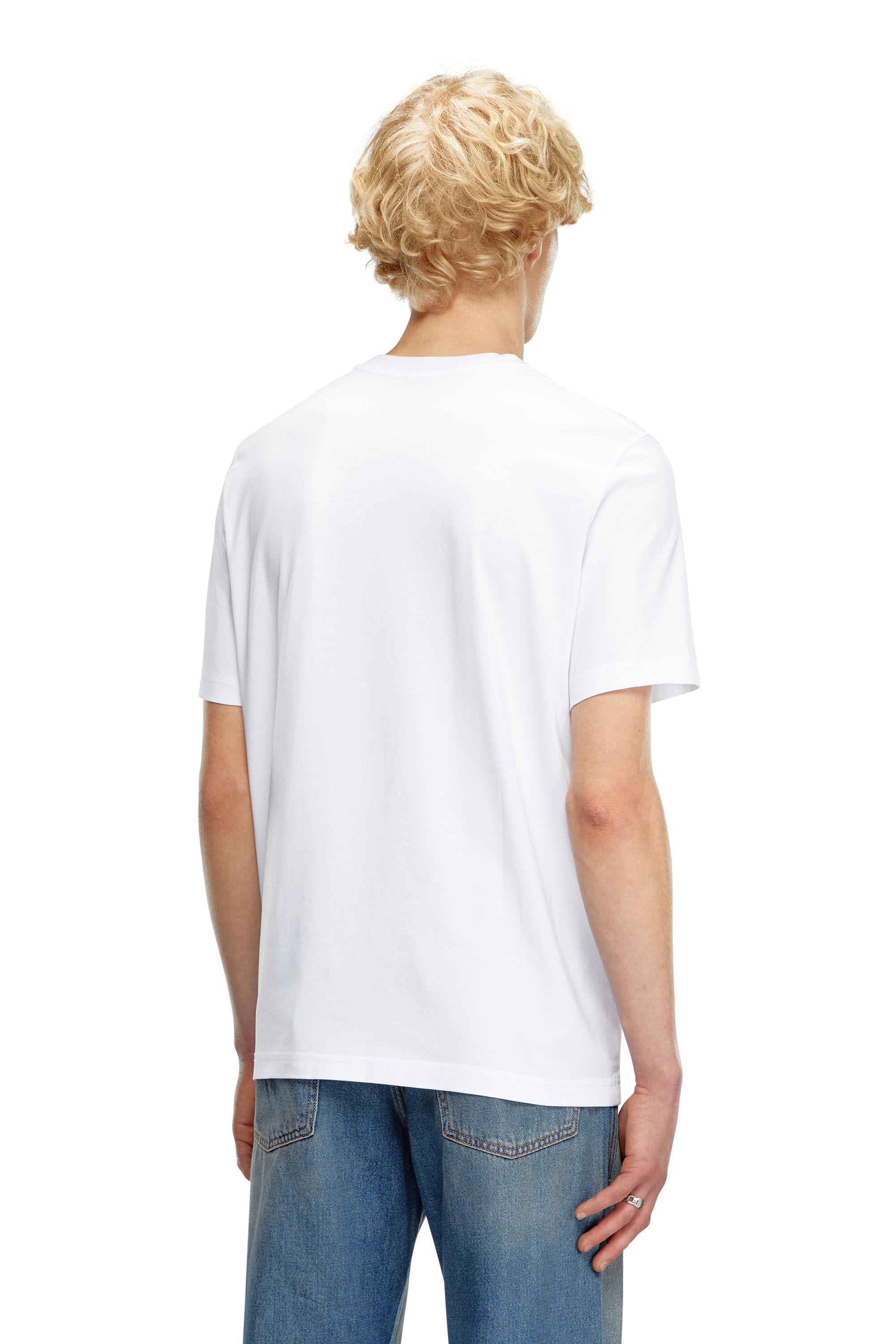 Diesel - T-ADJUST-Q7, Uomo T-shirt con logo Diesel sfumato in Bianco - Image 4