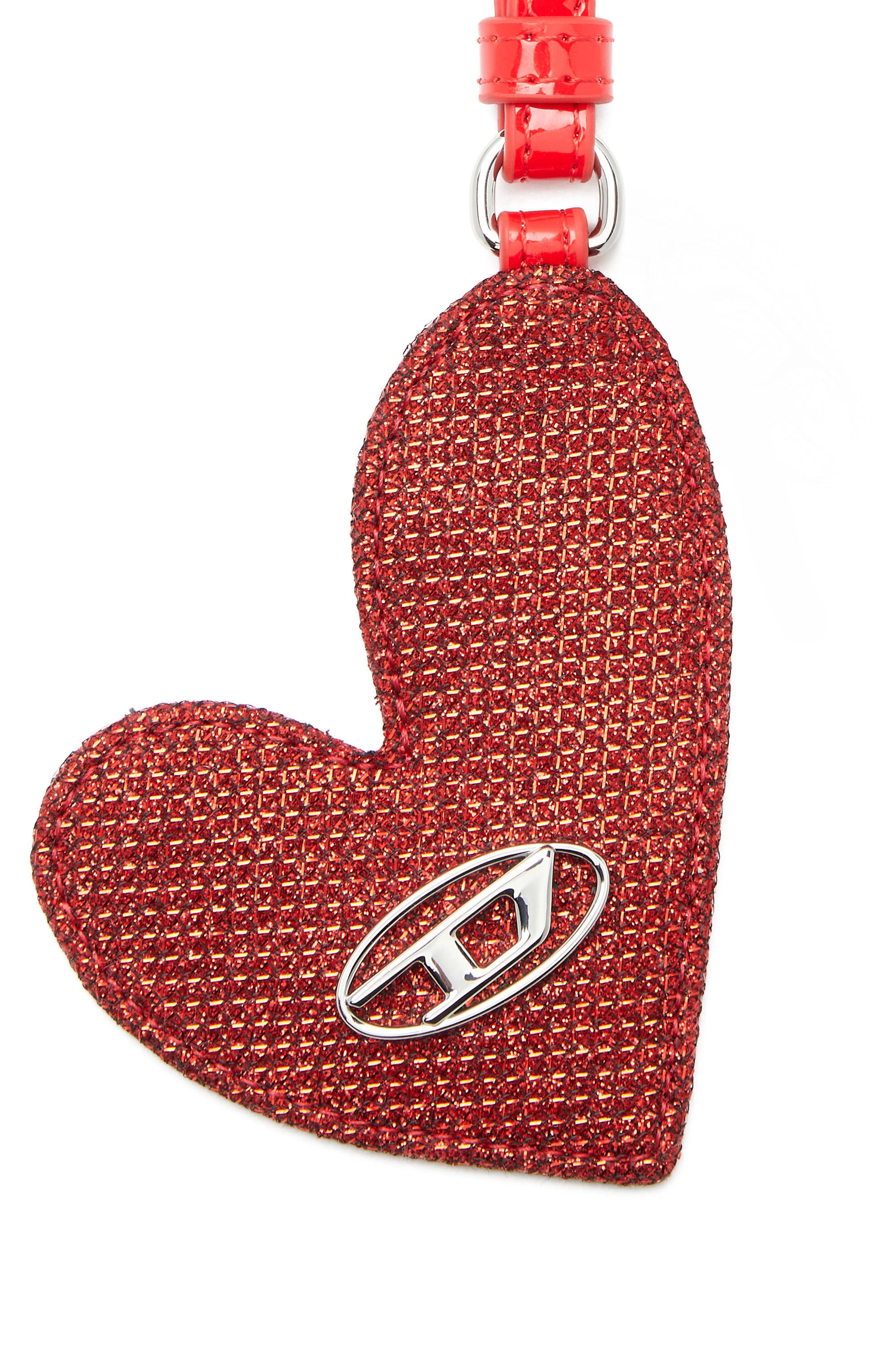 Diesel - PLAY MIRROR, Ciondolo a cuore con logo in metallo Donna in Rosso - 3