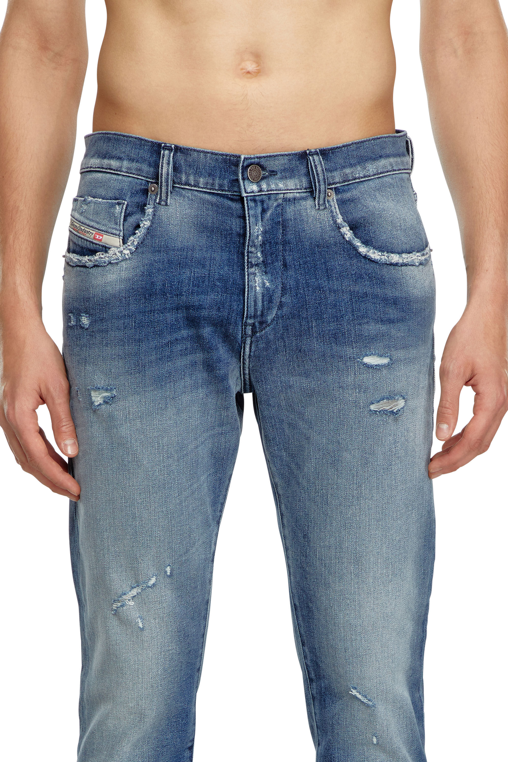 Diesel - Homme Slim Jeans 2019 D-Strukt 09J61, Bleu moyen - Image 5