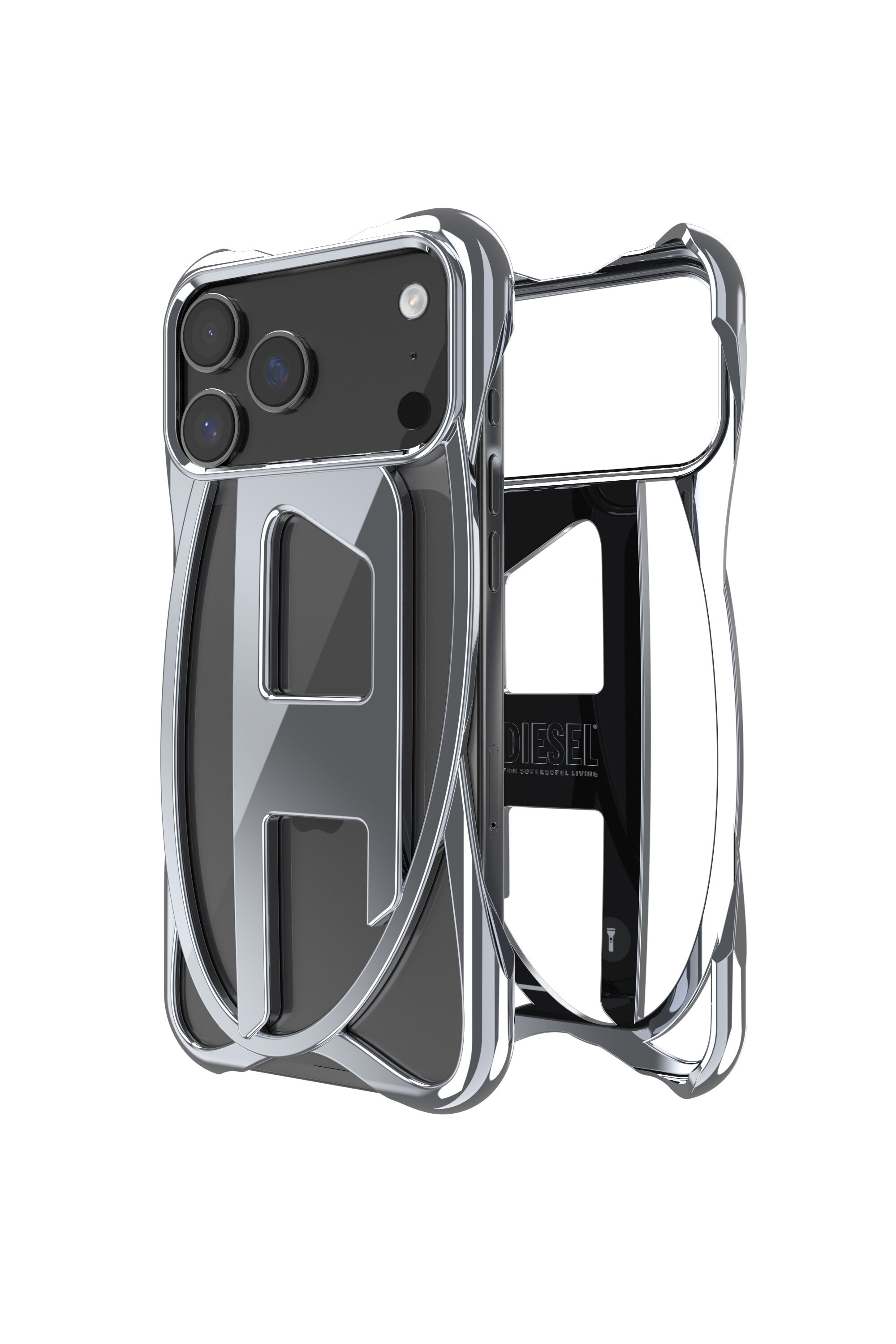 Diesel - 60446  D FRAME CASE, Unisex Caged D Glänzende Hülle für iPhone 17 Pro Max in Dunkelgrau - 1