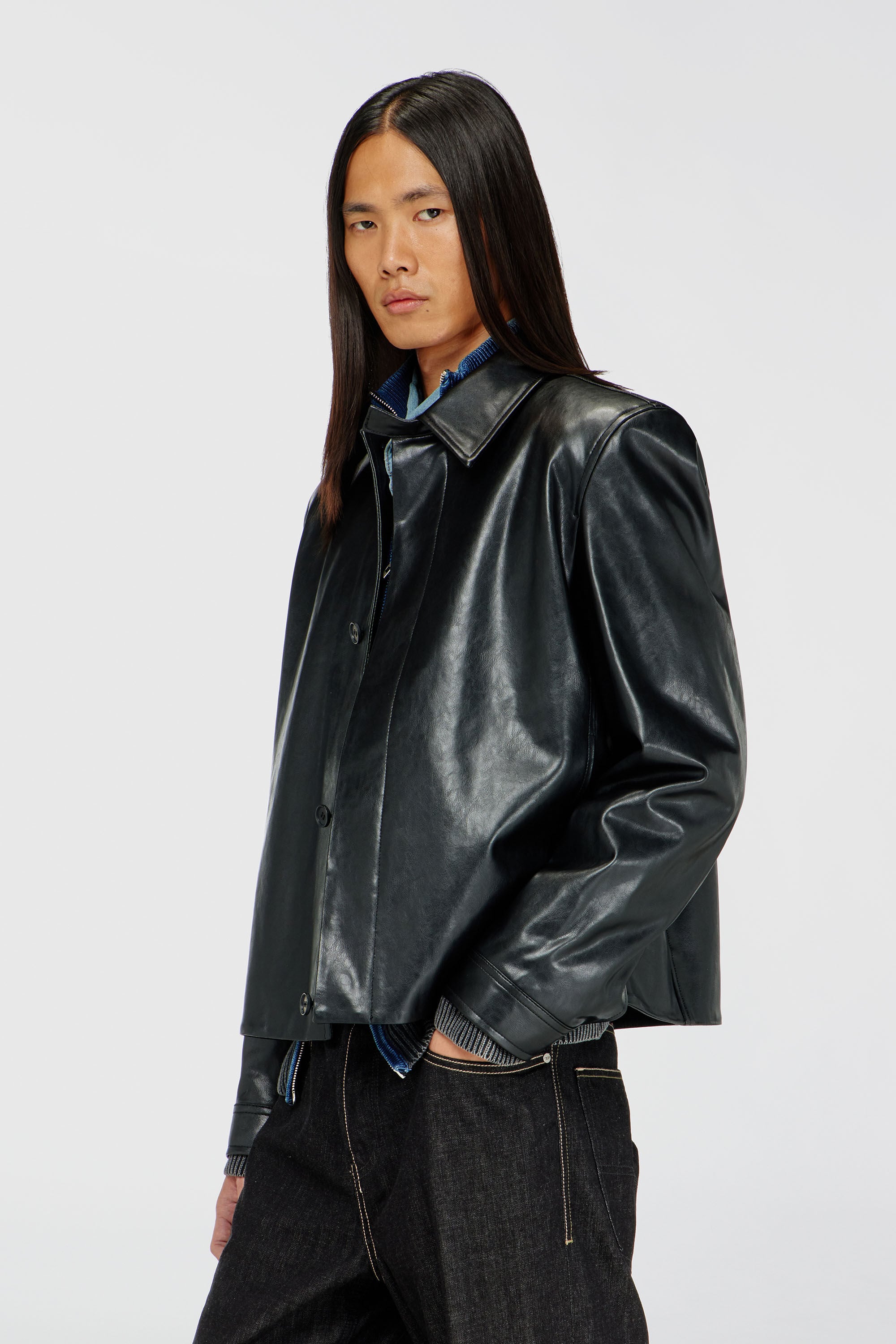 Diesel - L-HAUSTY-DGBX, Herren Schlichte Coachjacke in Schwarz - 3