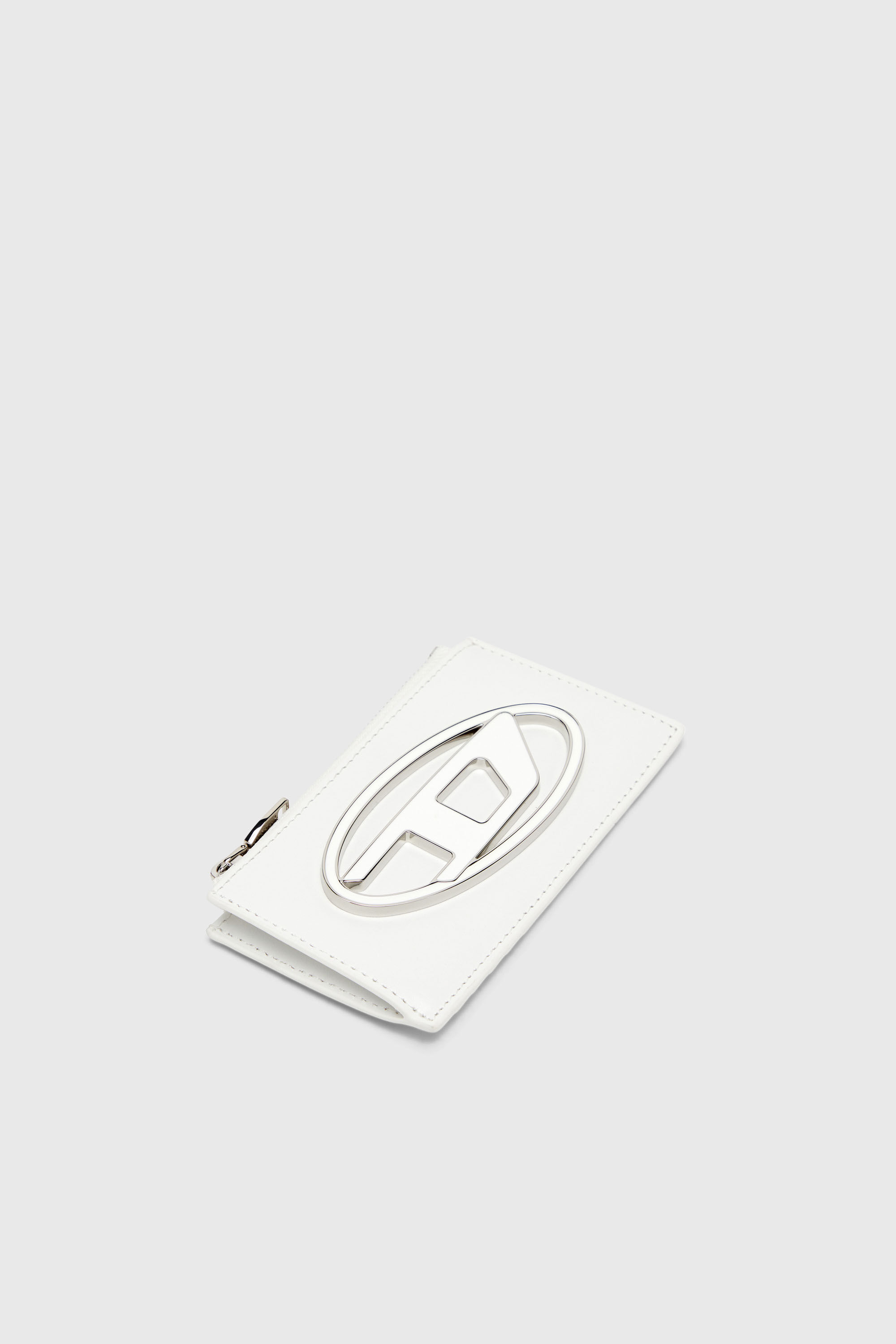 Diesel - 1DR CARD HOLDER III, Porte-cartes plat en cuir nappa Femme in Blanc - 4