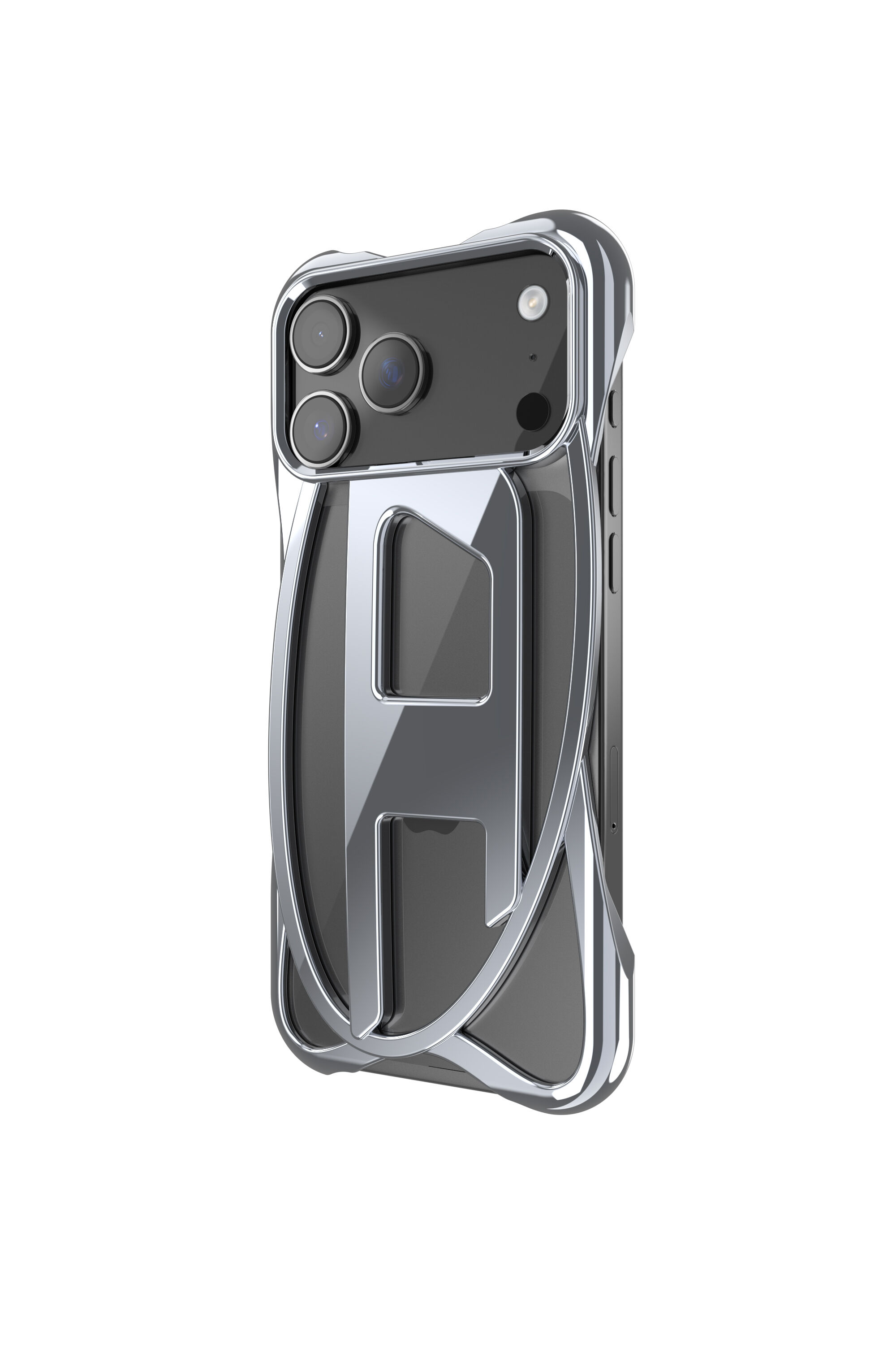 Diesel - 60446  D FRAME CASE, Unisex Caged D Glänzende Hülle für iPhone 17 Pro Max in Dunkelgrau - 5