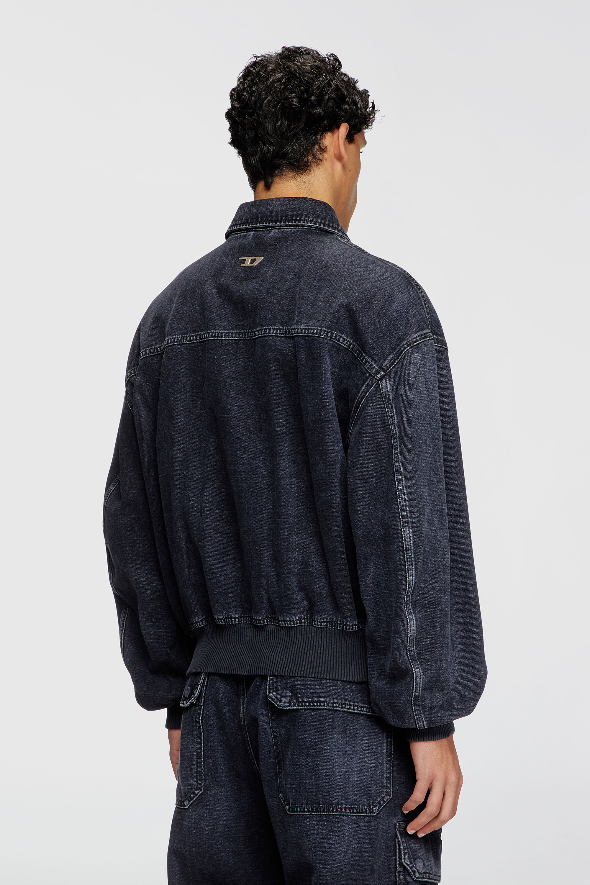 Diesel - D-KURZ, Veste en denim tiss&eacute; batavia Mixte in Noir - 4