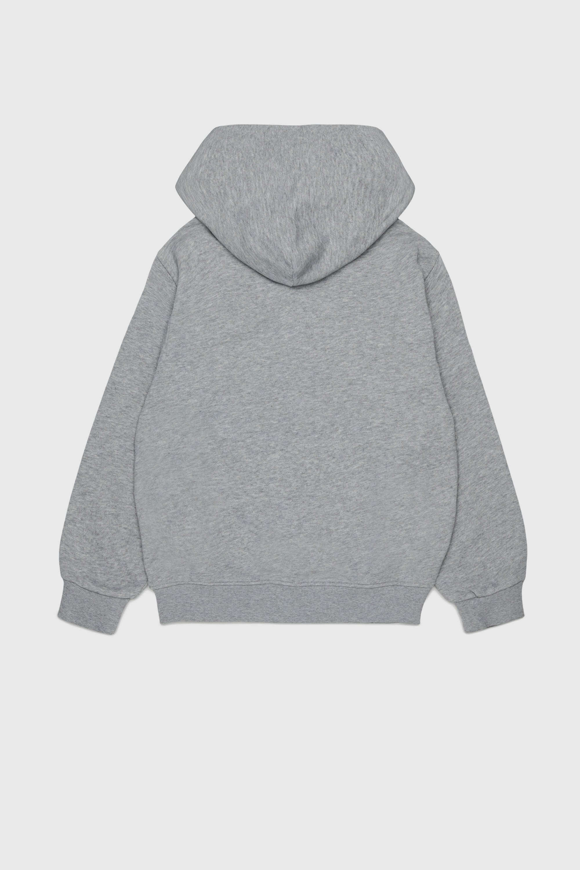 Diesel - SJEANSHOOD OVER, Herren Kapuzensweatshirt mit ausgefransten Logo-Buchstaben mit Rei&szlig;verschluss in Grau - 2