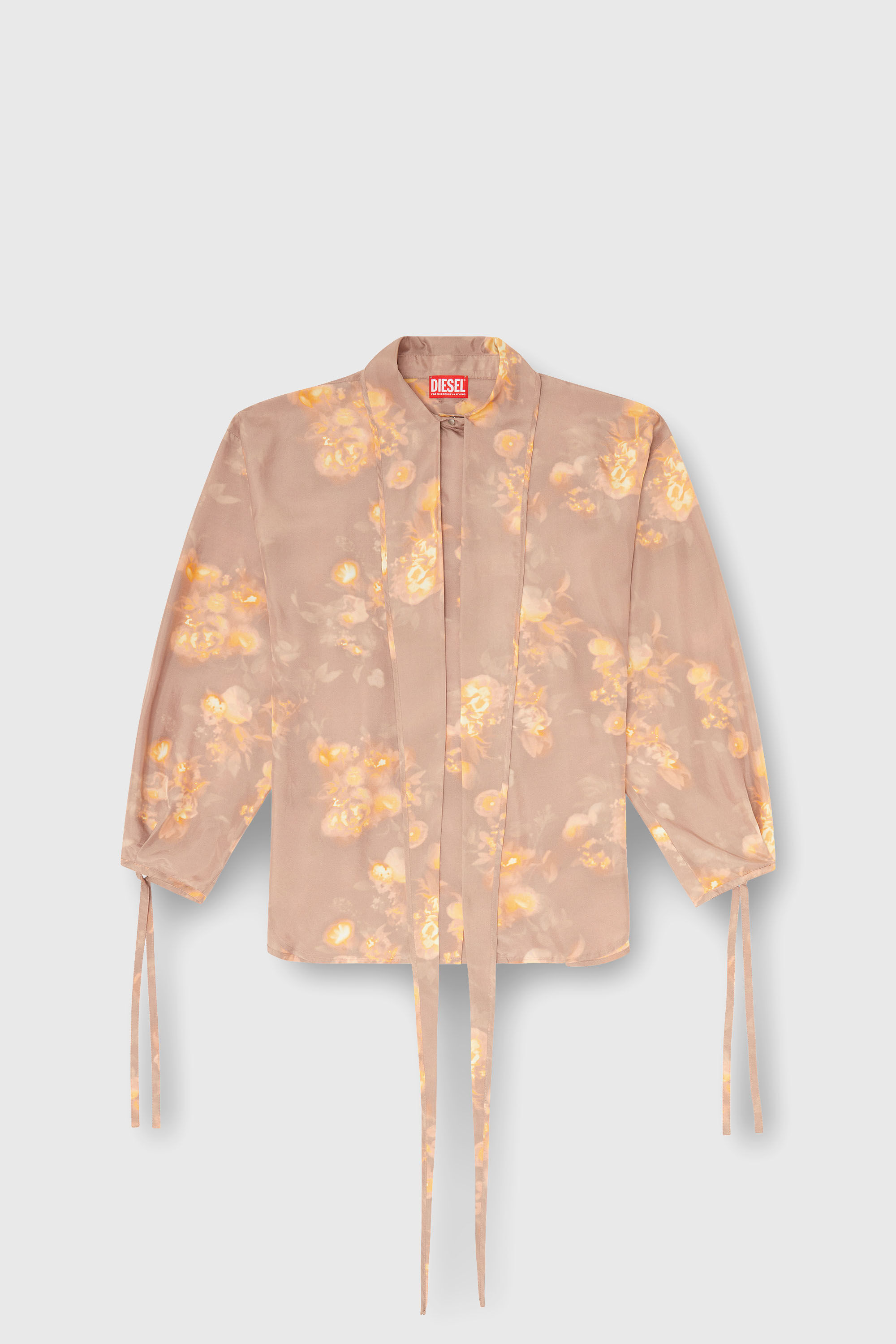 Diesel - C-ALLAS-T1, Camicia in seta habotai a stampa floreale Donna in Marrone - 2