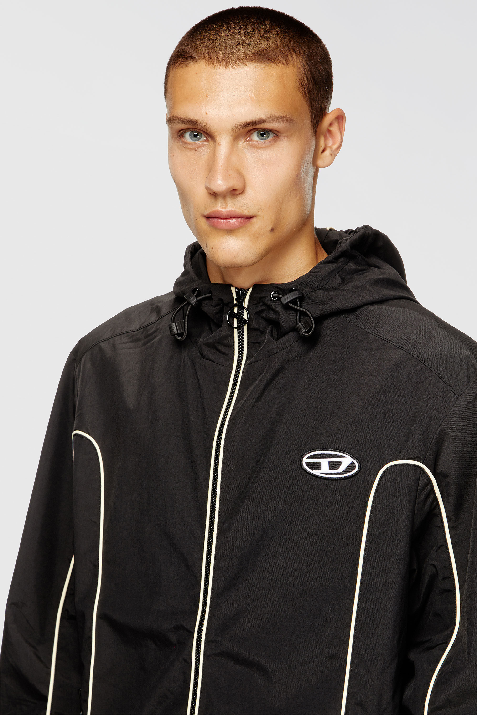 Diesel - J-HIVES, Herren Windjacke mit Kontrastpaspelierung in Schwarz - 5