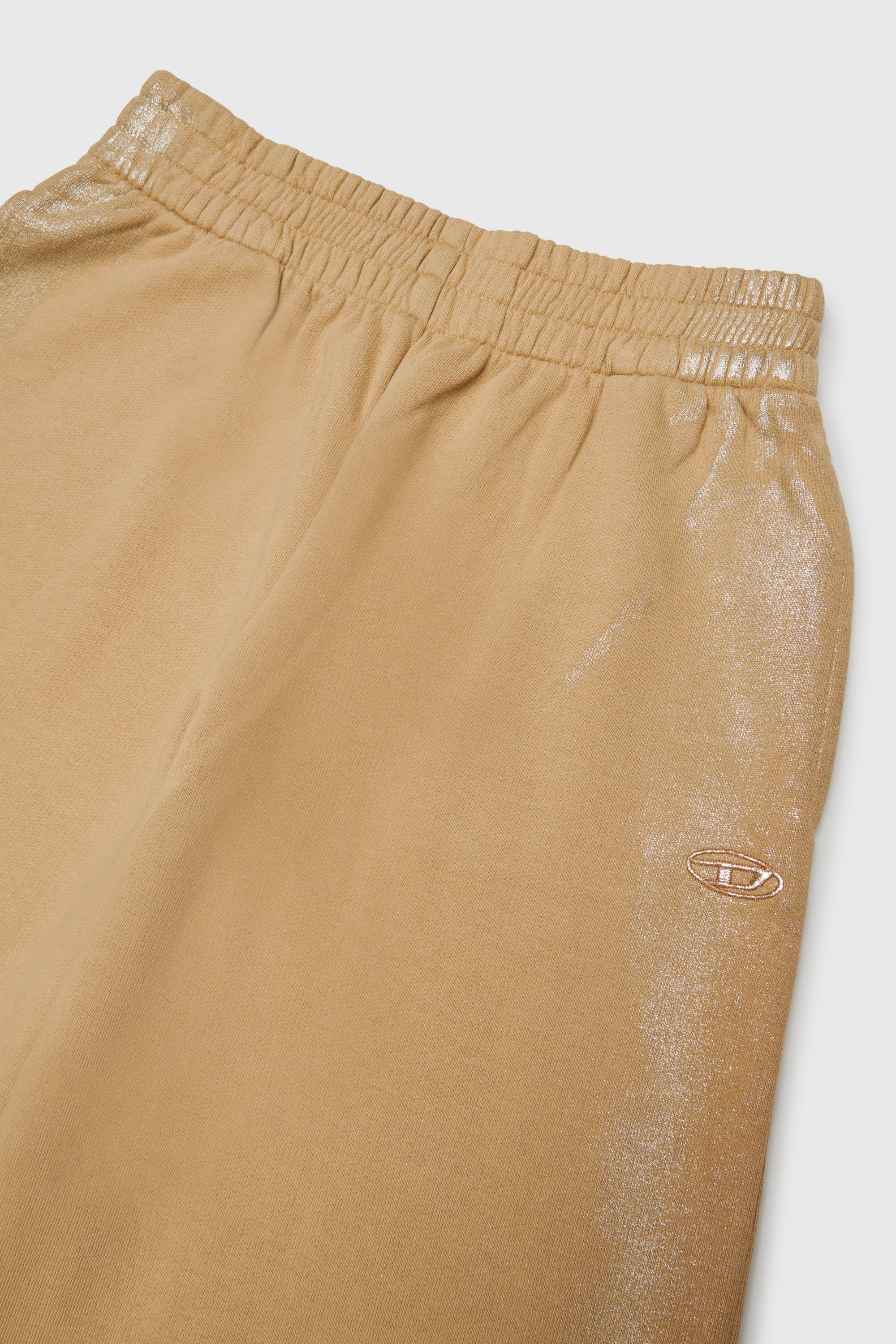 Diesel - PAELIC, Damen Sweatpants mit wide leg und Metallic-Effekt in Braun - 3