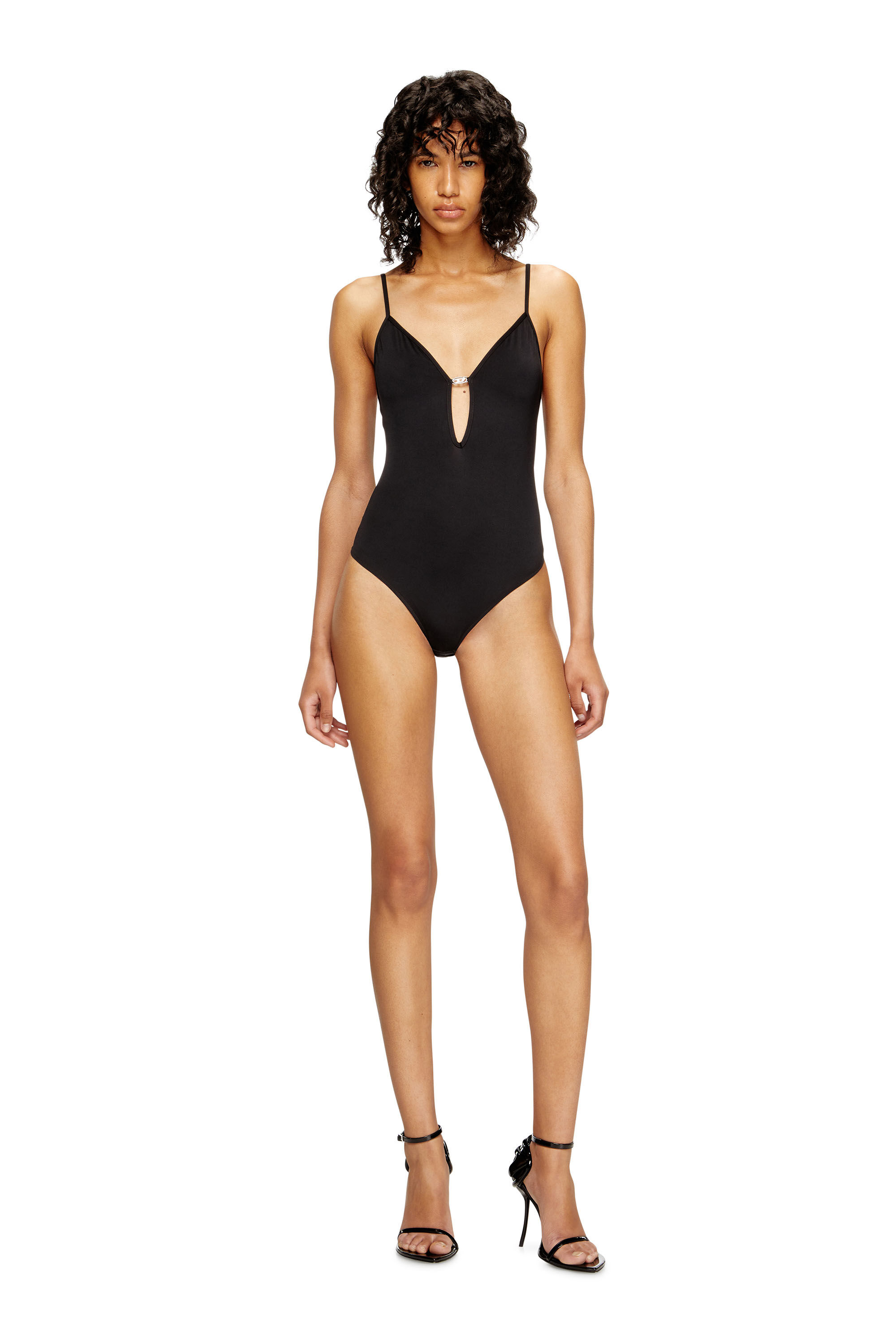 Diesel - UFBY-OVAL-D-BODYSUIT, Body Oval D Donna in Nero - 1