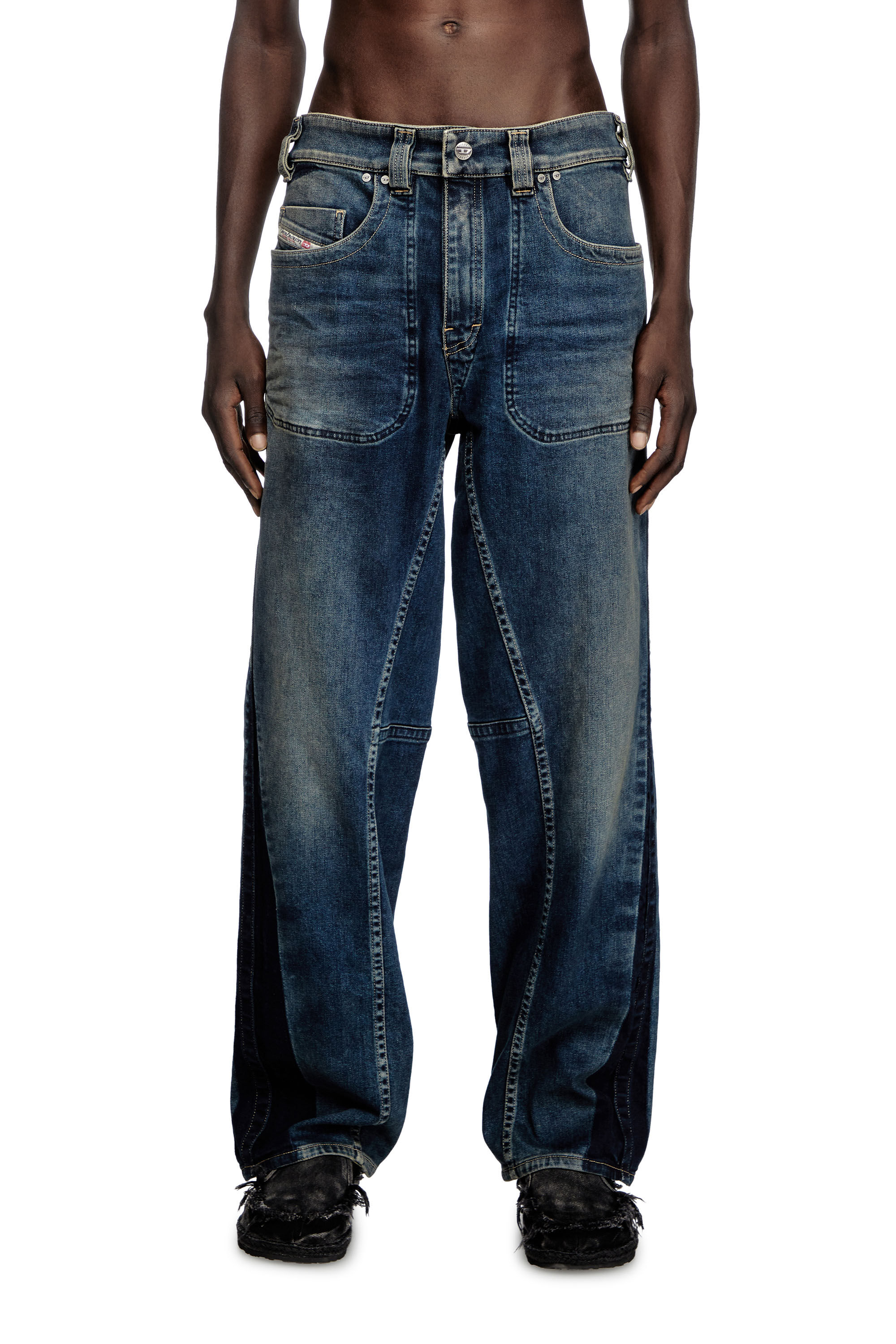 Diesel - Relaxed Jeans 2001 D-Macro 09J06 Uomo, Blu medio - Image 3