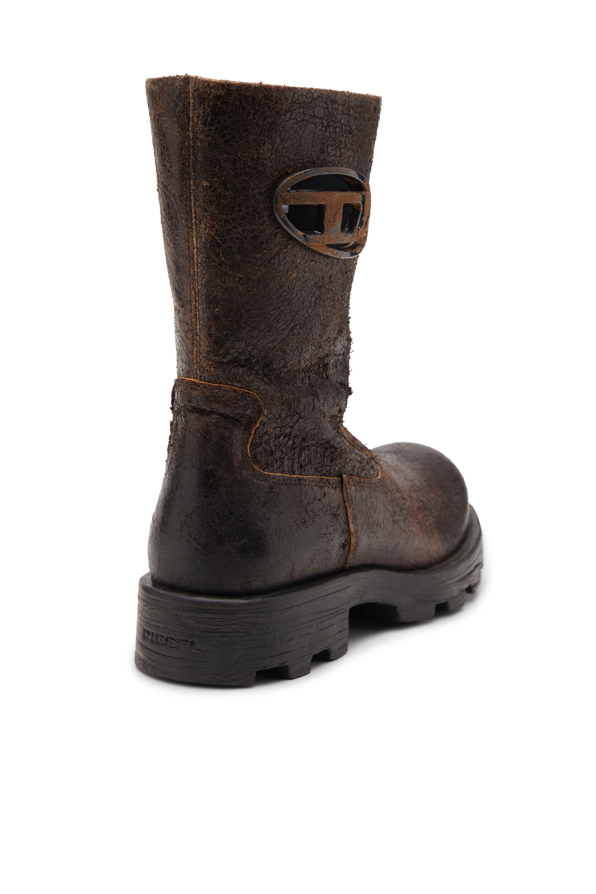 Diesel - D-HAMMER BKR D W, D-Hammer-Bottes de motard en suède craquelé vieilli Femme in ToBeDefined - 6