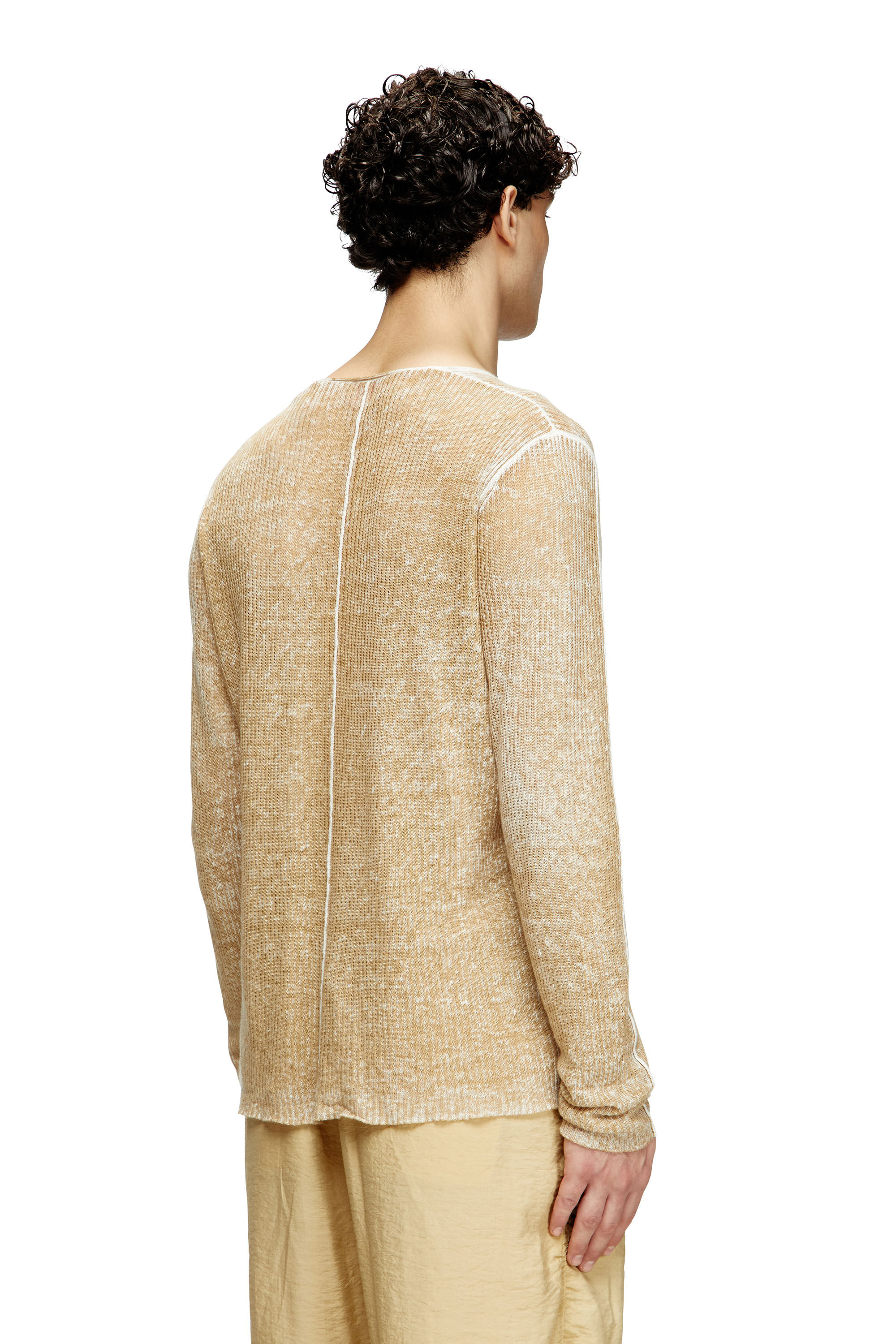 Diesel - K-ROBBEL, Maglia con stampa inside-out Uomo in Beige - 4