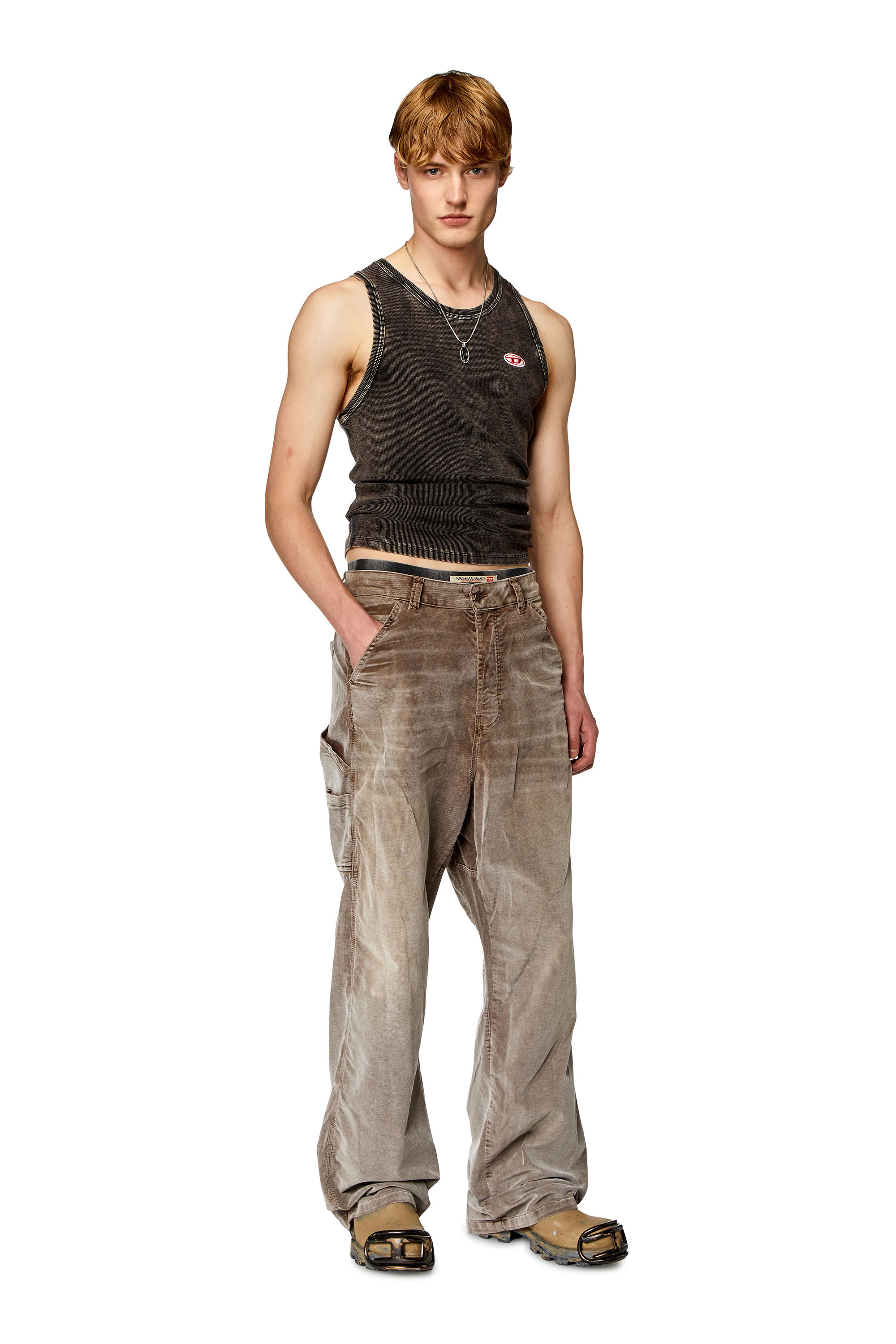 Diesel - Homme Straight Jeans D-Livery 068JF, Marron - Image 1
