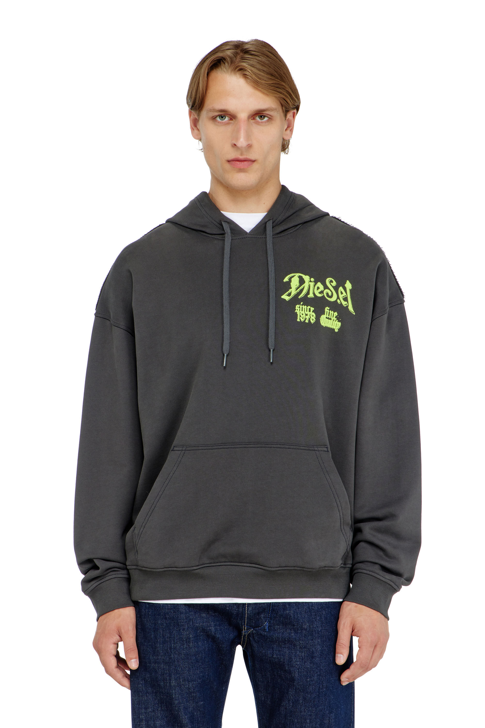 Diesel - S-BOXT-HOOD-AA2, Herren Baumwoll-Hoodie mit beflockten Grafiken in null - 3