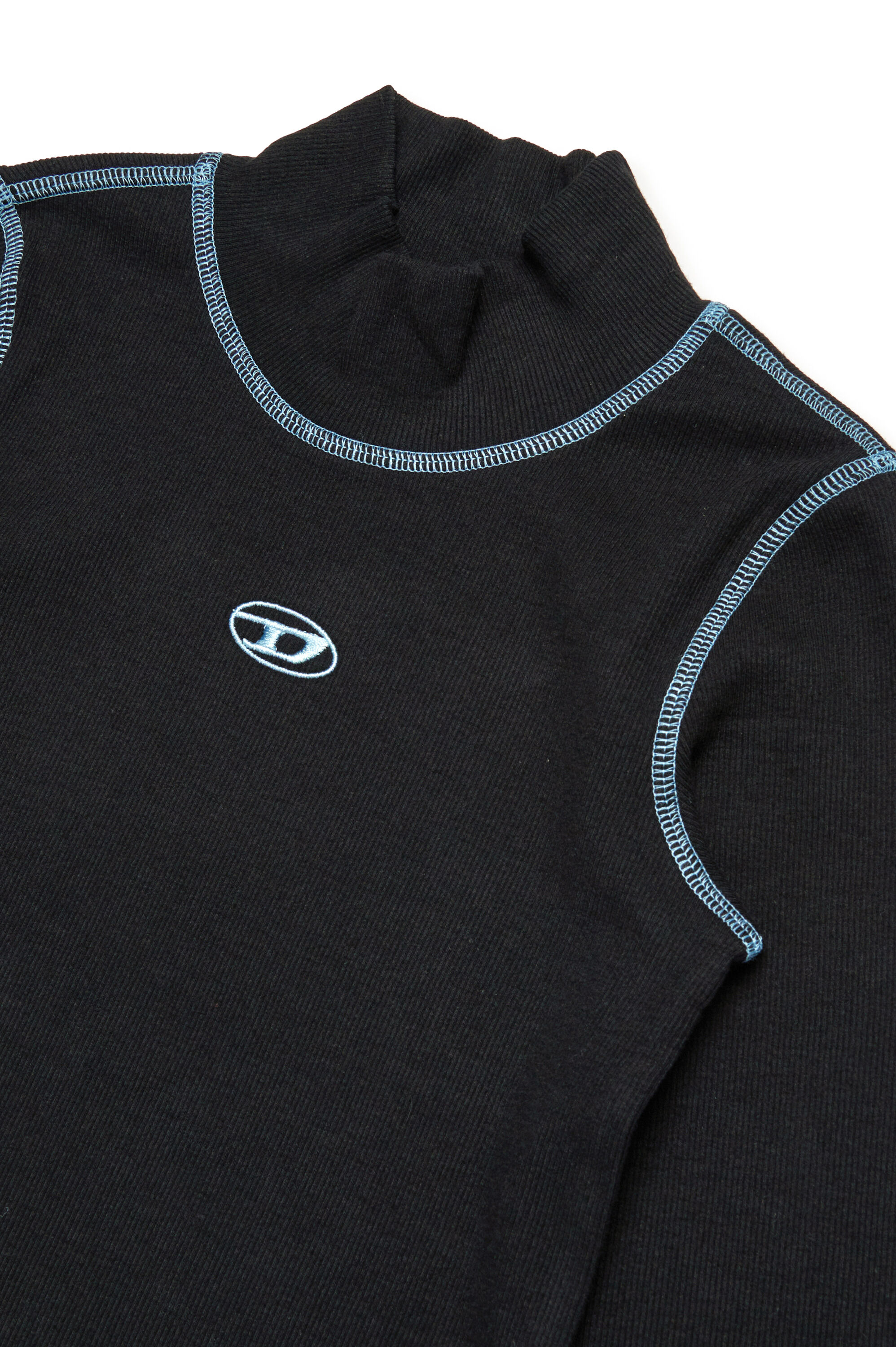 Diesel - TCLAUDYCOL, Damen Rollkragentop mit Kontrastnähten in Schwarz - 3