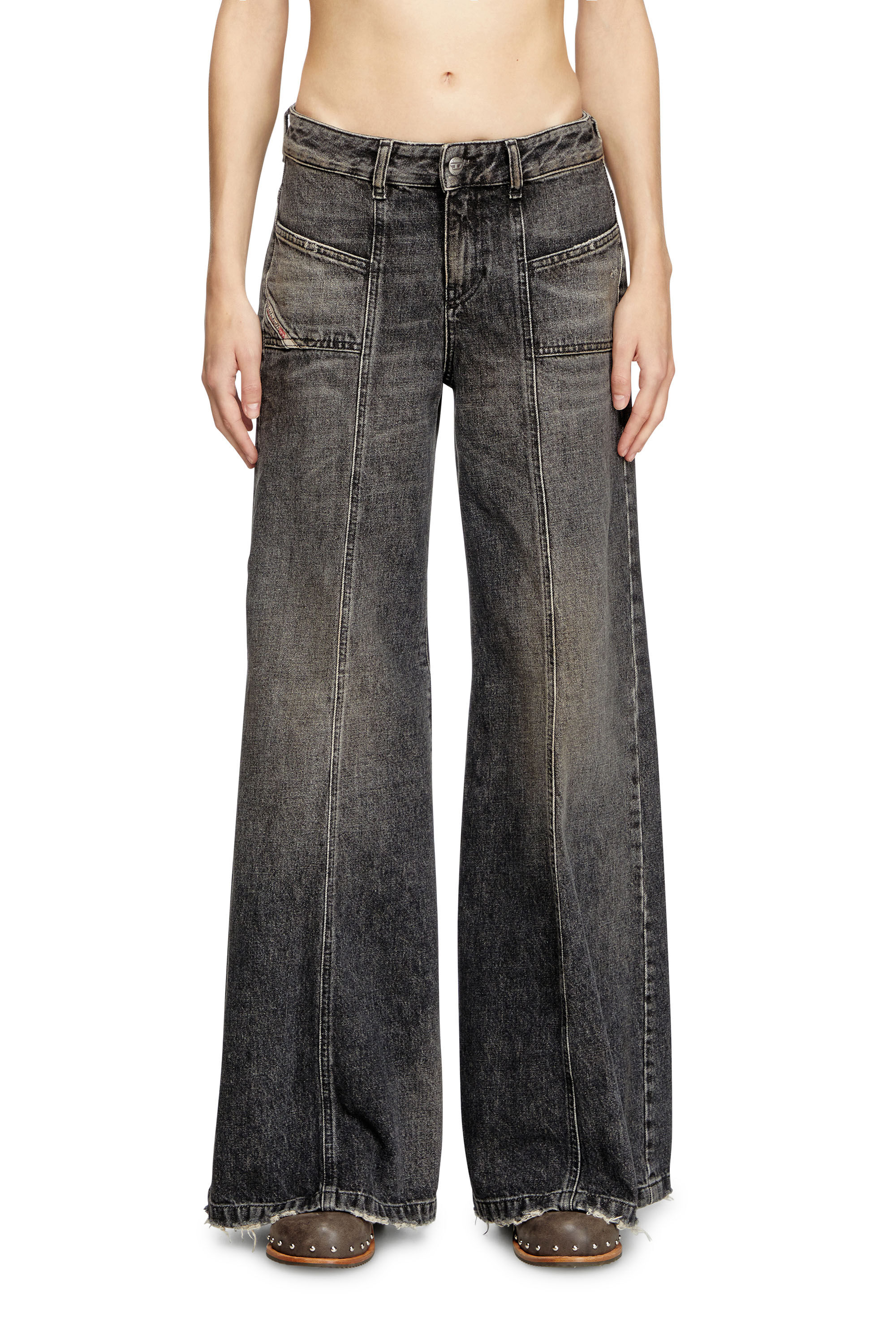 Diesel - Flare Jeans D-Akii 007Z2 Femme, Noir/Gris foncé - Image 3