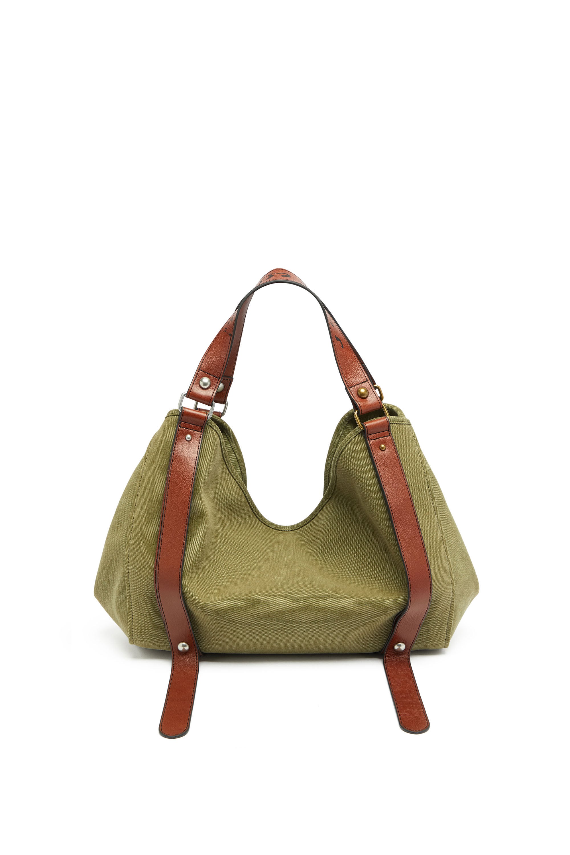 Diesel - D-ONE TOPHANDLE M, Unisex D-One-Medium Henkeltasche aus Canvas in Used-Optik in Armeegr&uuml;n - 3
