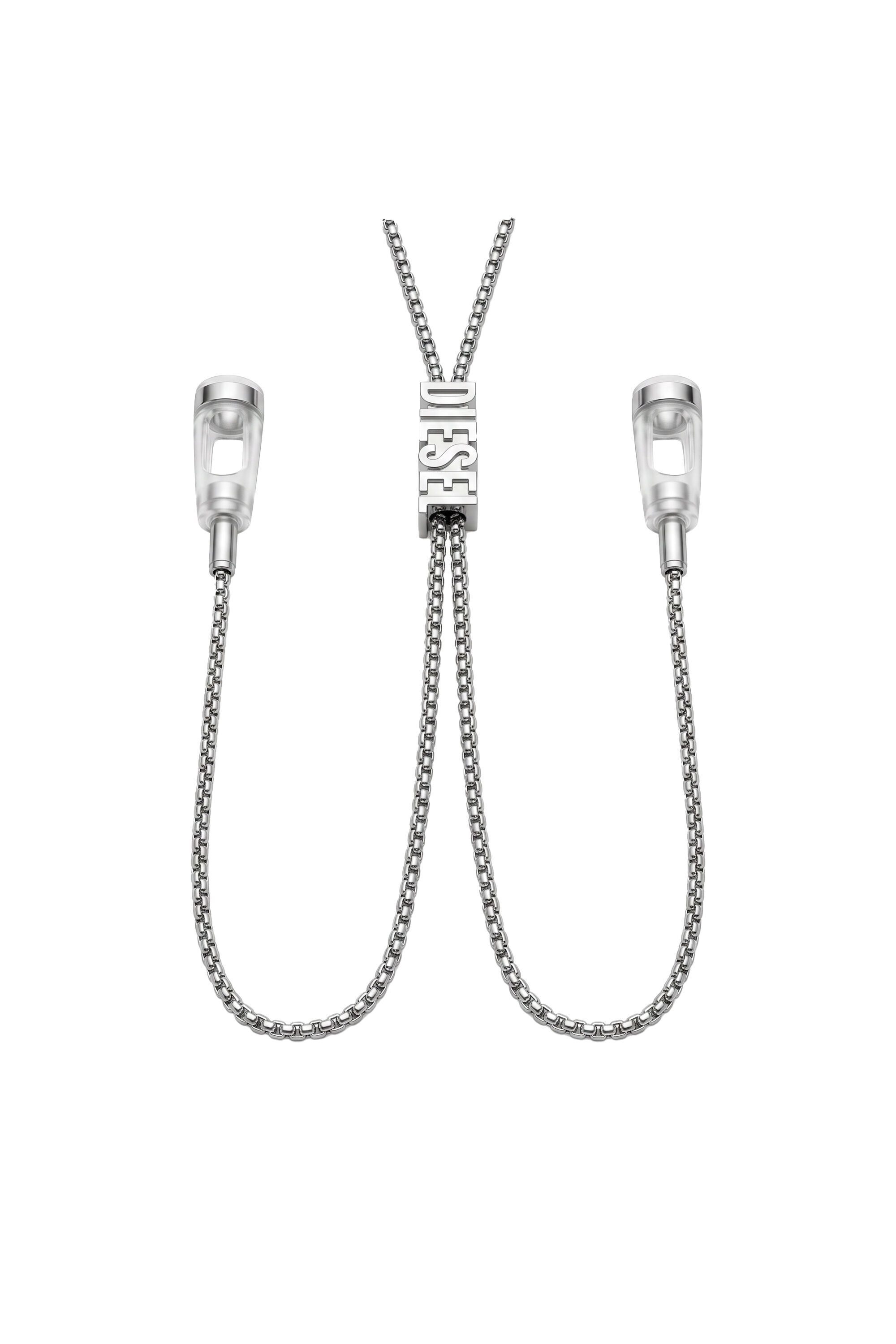 Diesel - 60669 EARBUDS CHAIN EARBUNDS CHAIN, Unisex D Chain Halskette f&uuml;r Ohrh&ouml;rer in Silber - 2