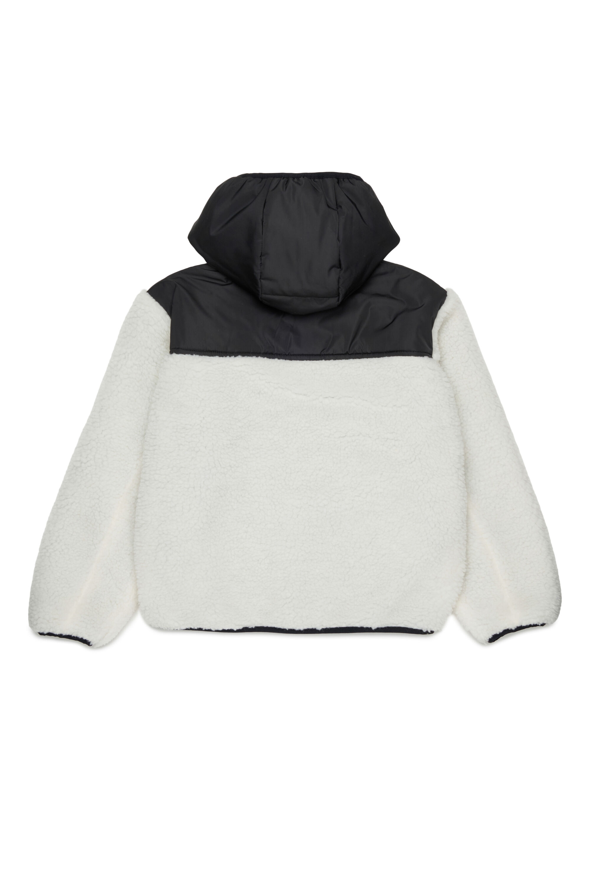 Diesel - JSHEAR, Giacca con cappuccio in nylon e teddy fleece Uomo in Bianco - 2