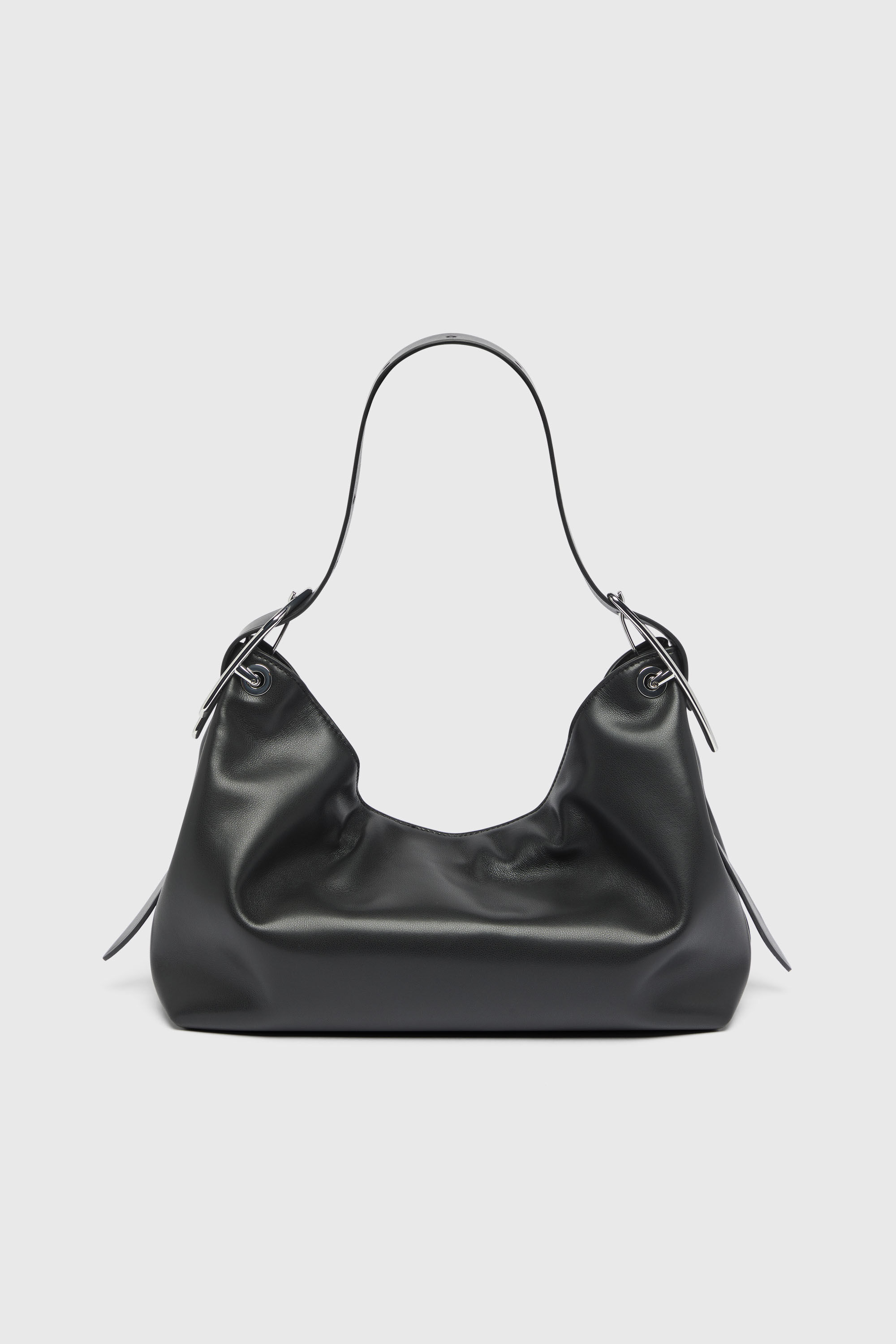 Diesel - D-LINE HOBO S, Damen D-Line-Leder-Schultertasche in Schwarz - 3