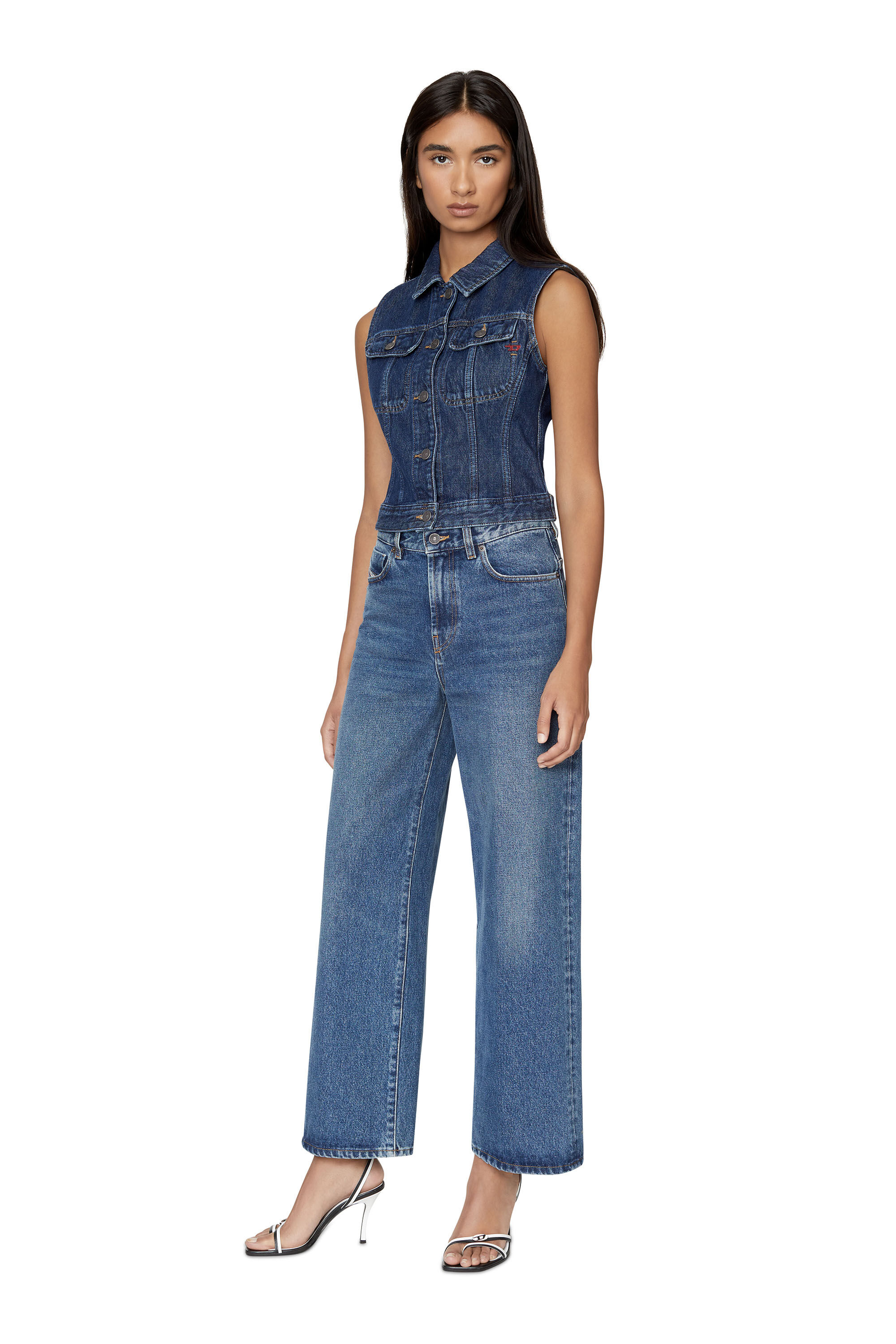 Diesel - 2000 007E5 Bootcut and Flare Jeans, Medium blue - Image 1